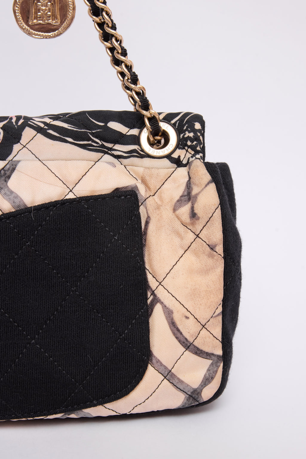 CHANEL MULTICOLOR PATCHWORK JERSEY FLAP
