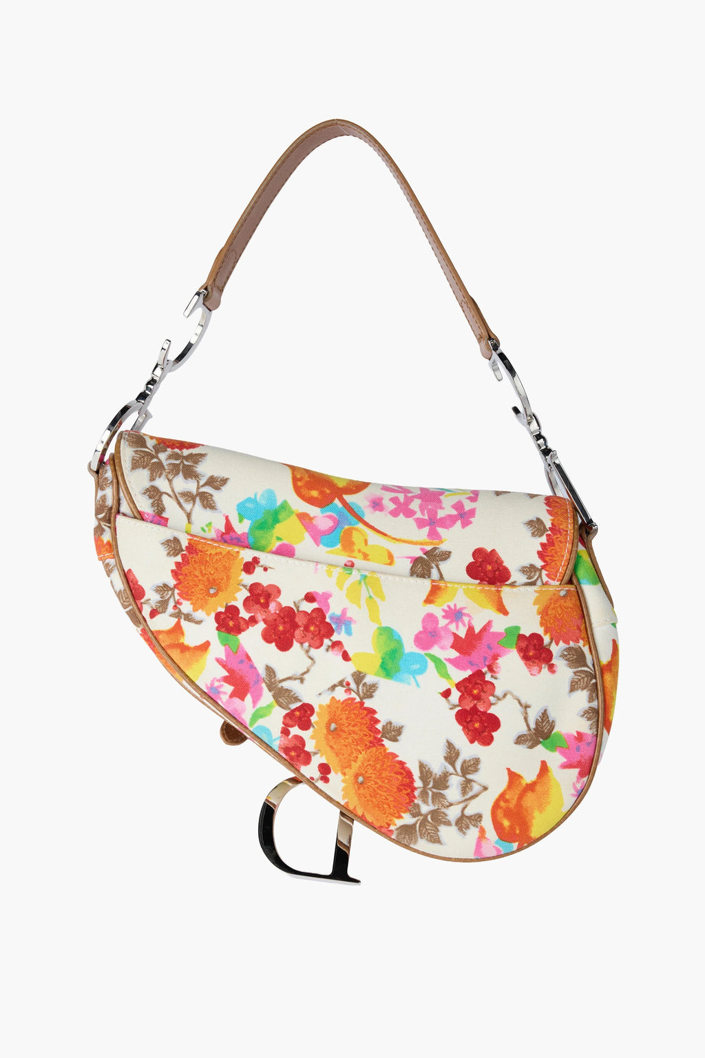 DIOR Floral Printed Canvas Saddle