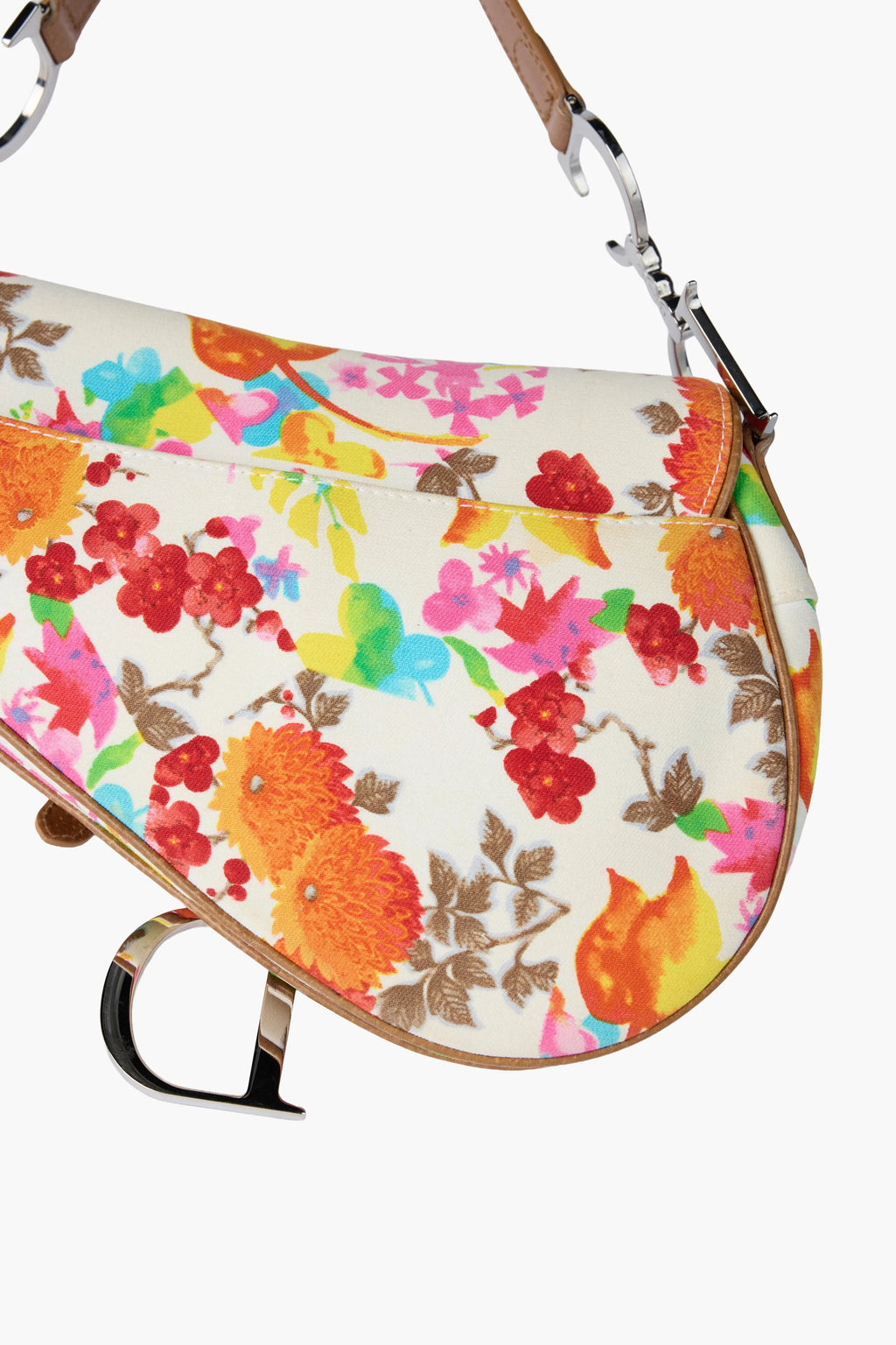 DIOR Floral Printed Canvas Saddle