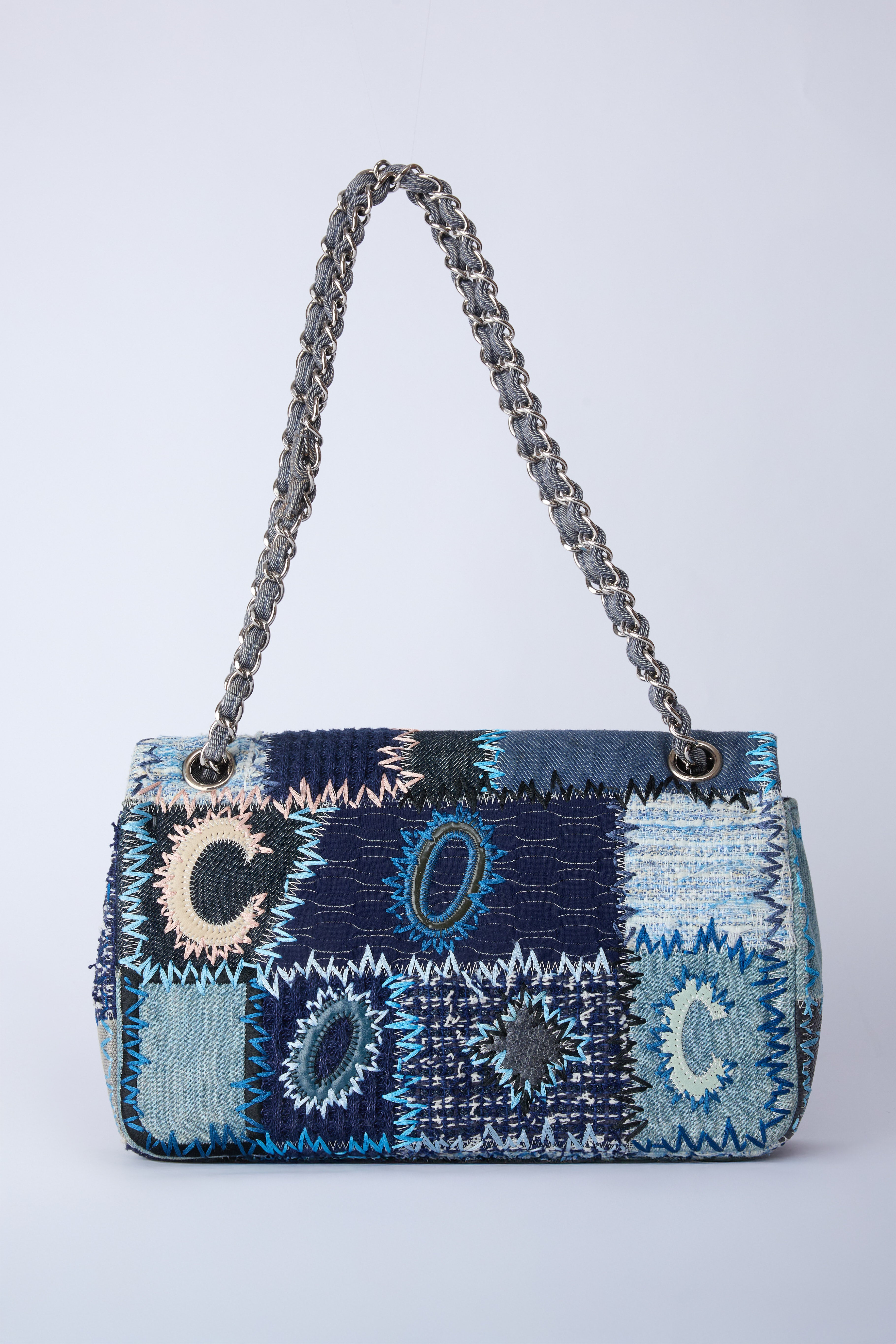 CHANEL PATCHWORK DENIM FLAP