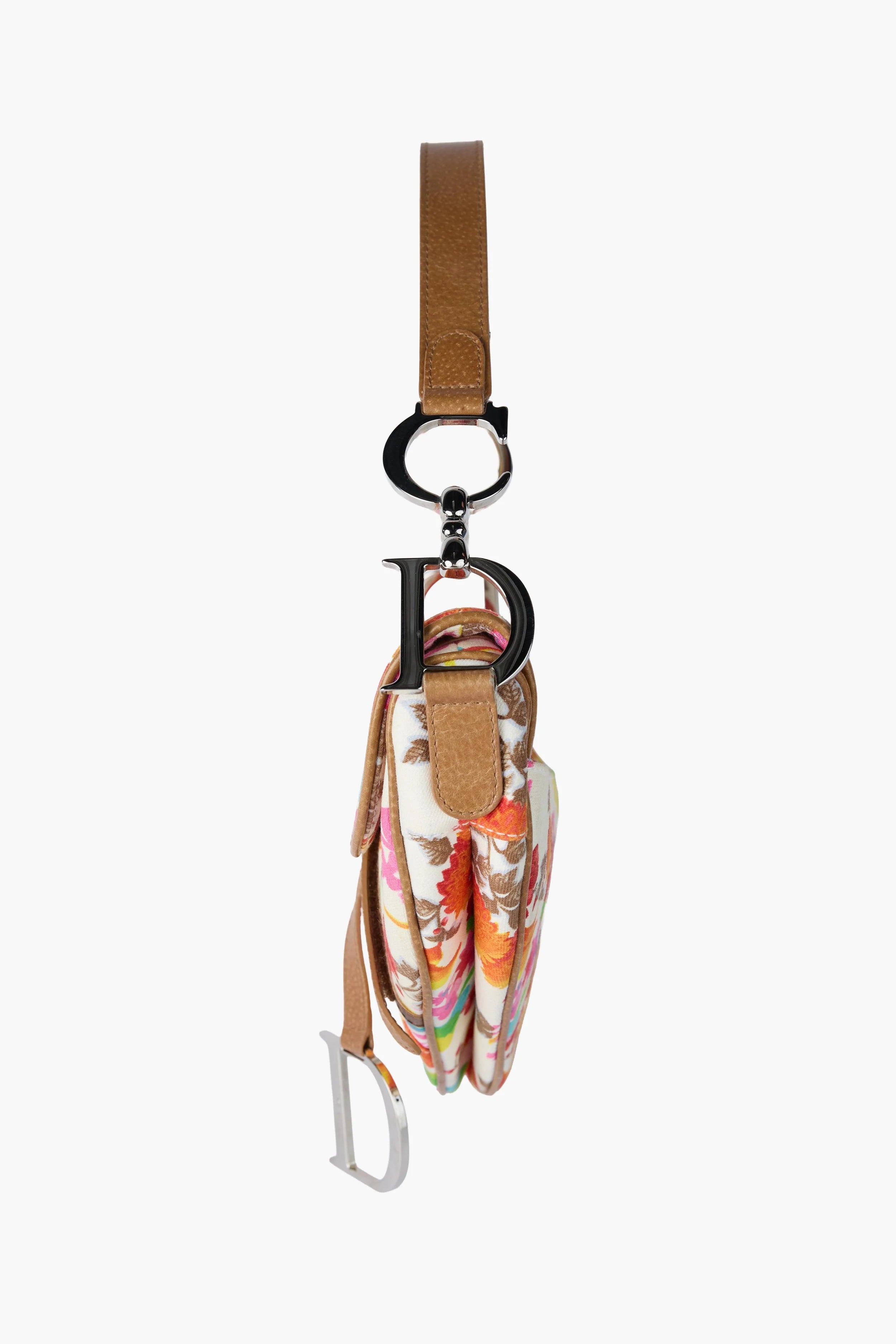 DIOR Floral Printed Canvas Saddle