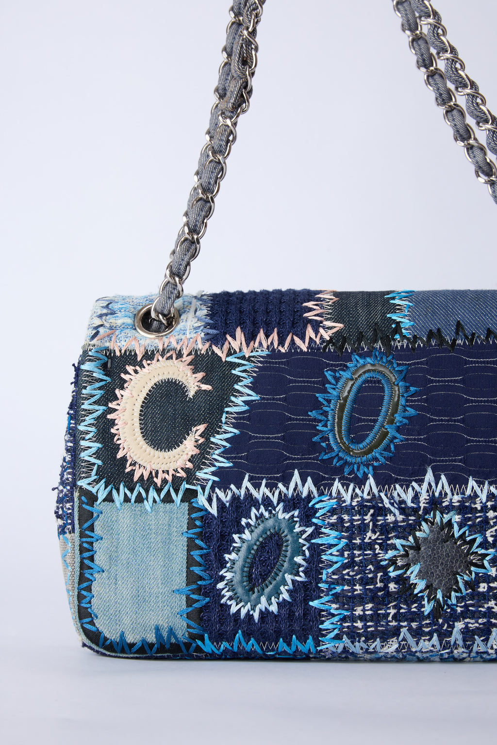 CHANEL PATCHWORK DENIM FLAP