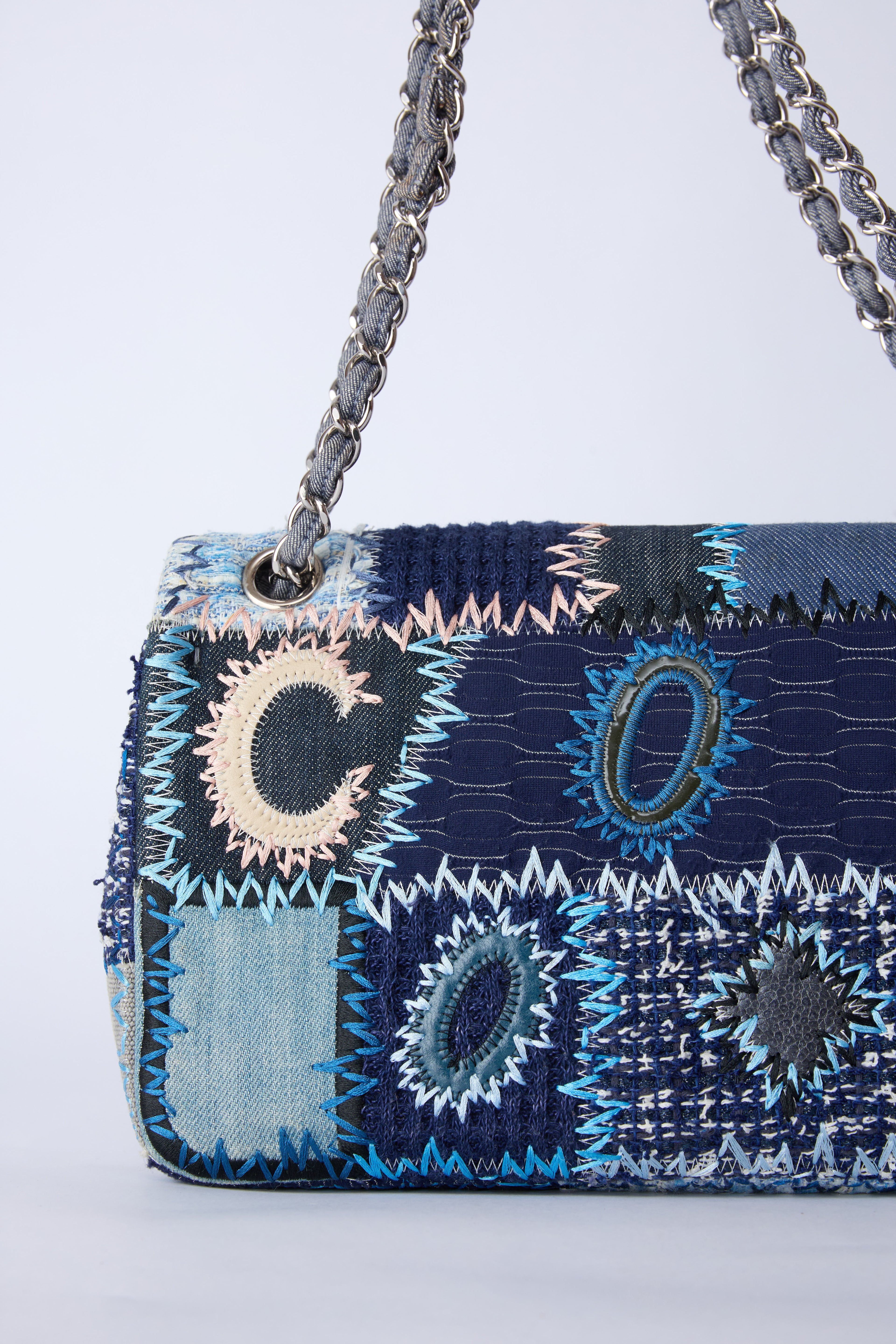 CHANEL PATCHWORK DENIM FLAP