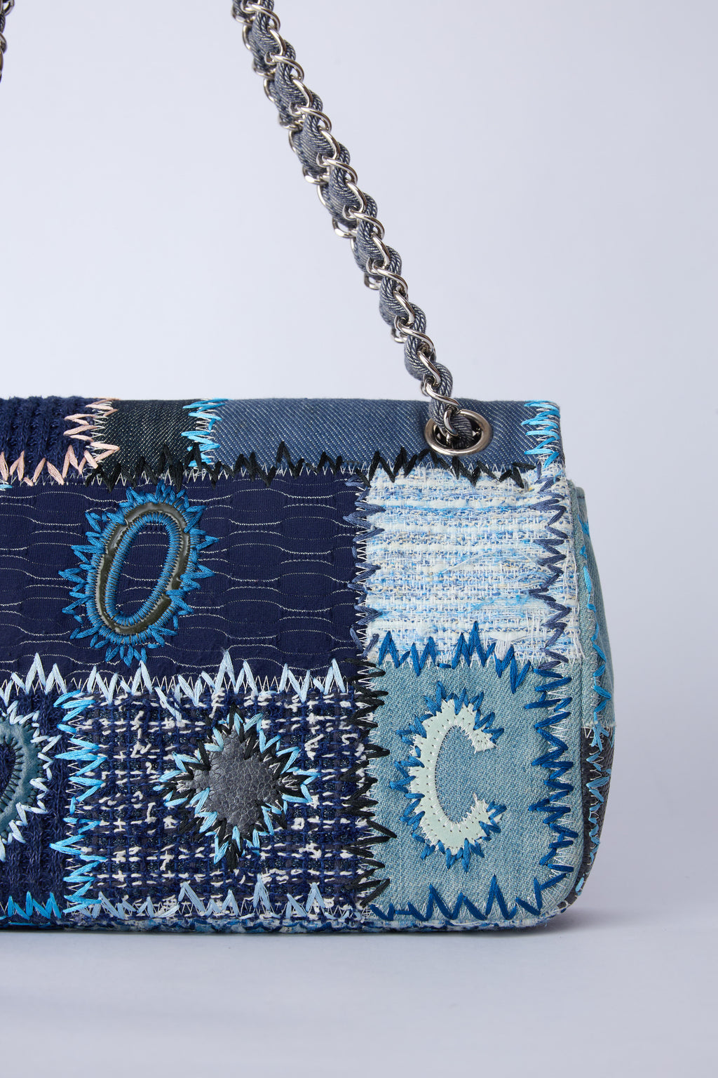 CHANEL PATCHWORK DENIM FLAP