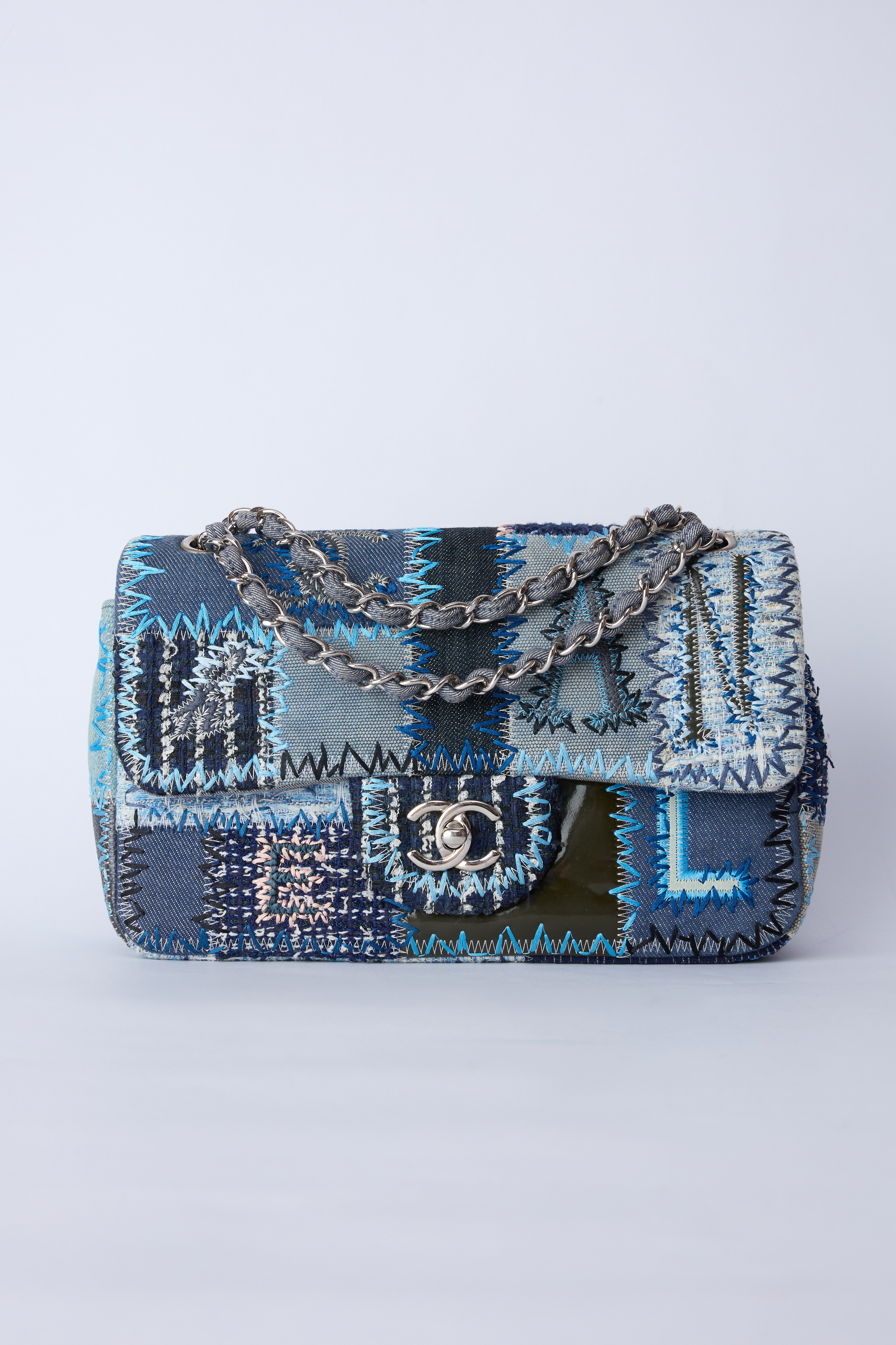 CHANEL PATCHWORK DENIM FLAP