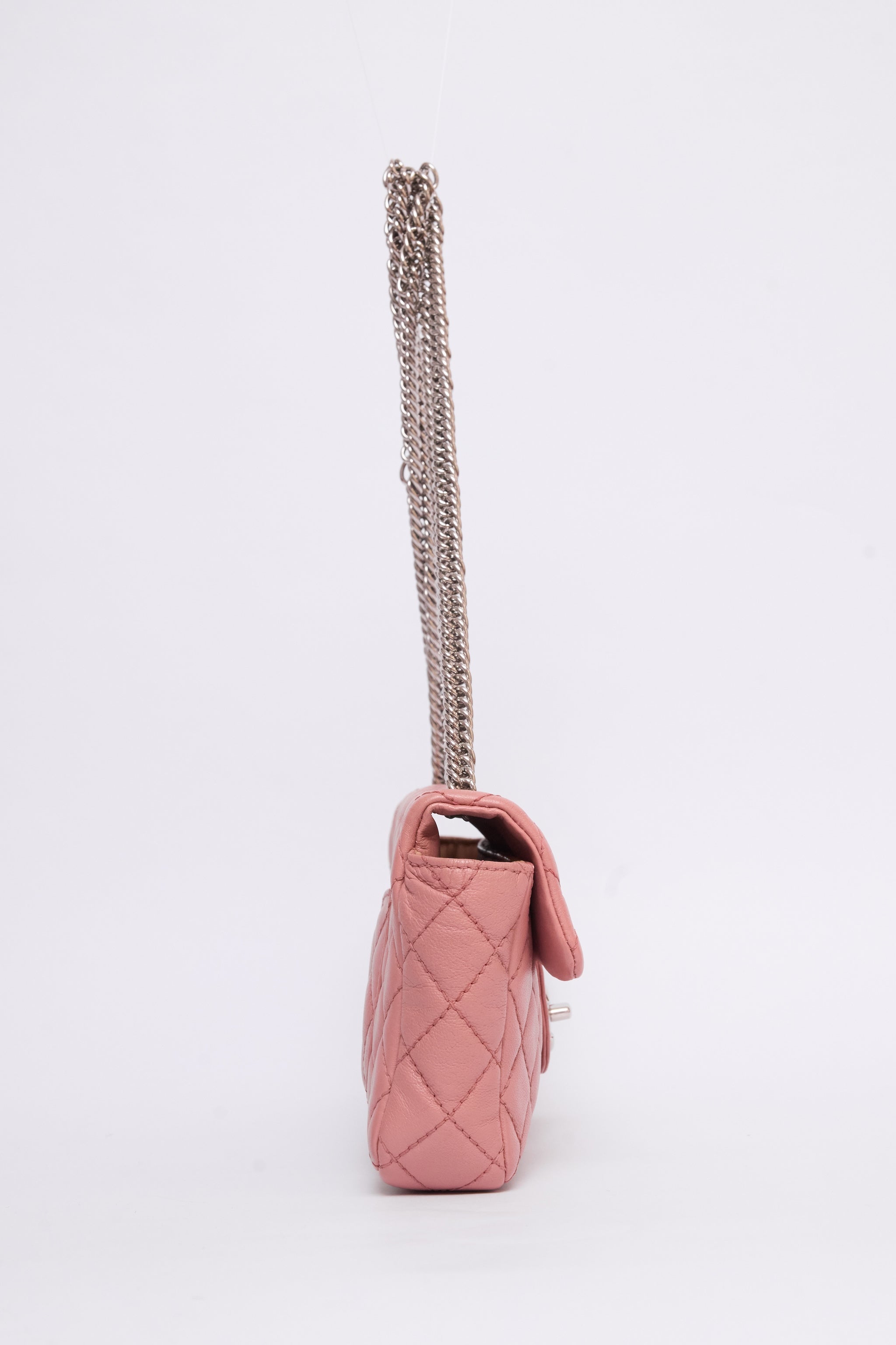 CHANEL PINK EAST WEST CHAIN FLAP