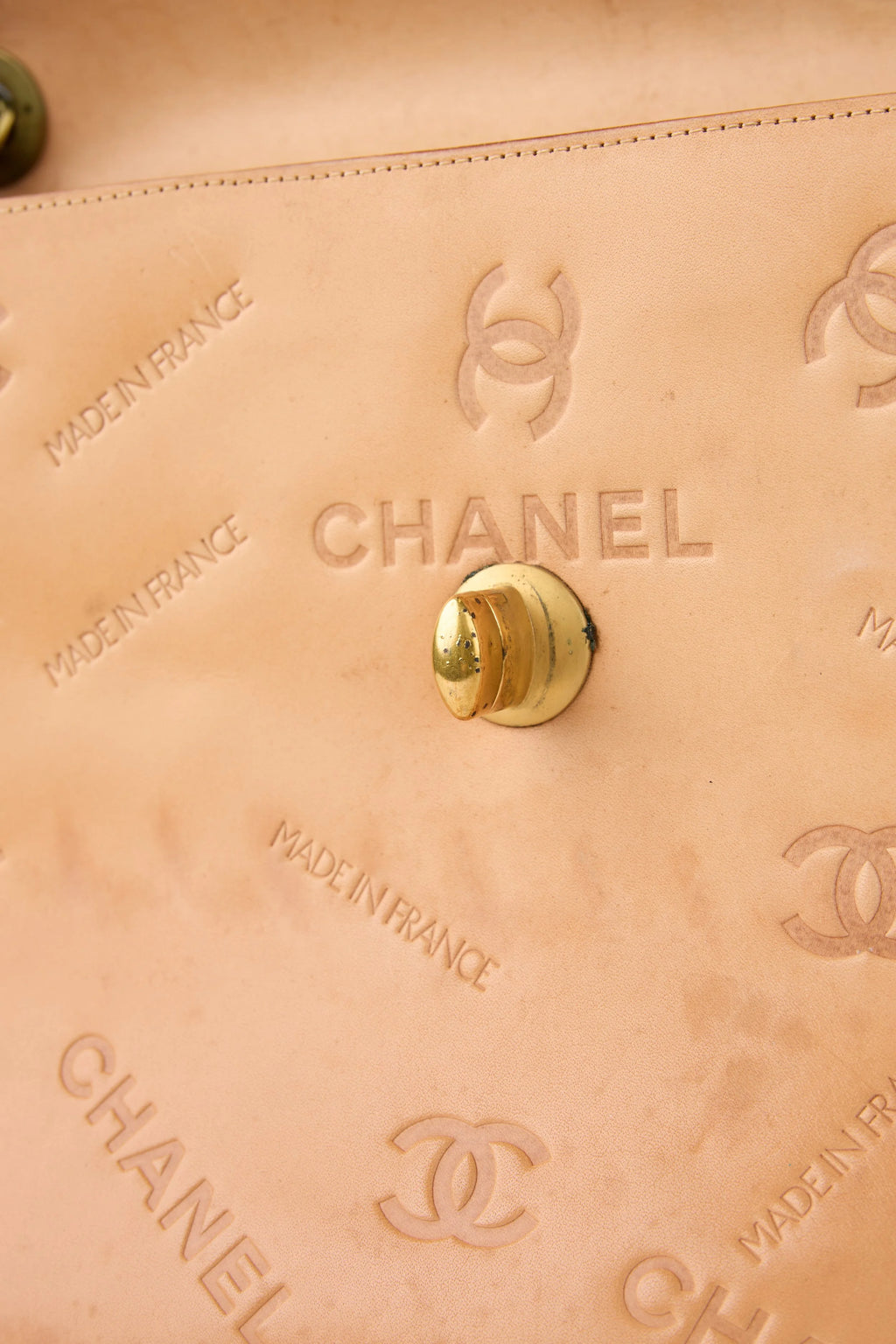 RARE CHANEL BROWN WHIPSTITCHED FLAP