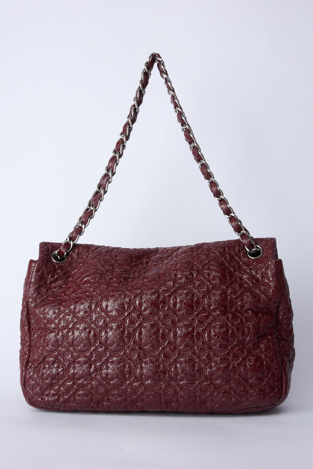 CHANEL BURGUNDY 'ROCK IN MOSCOW' JUMBO FLAP