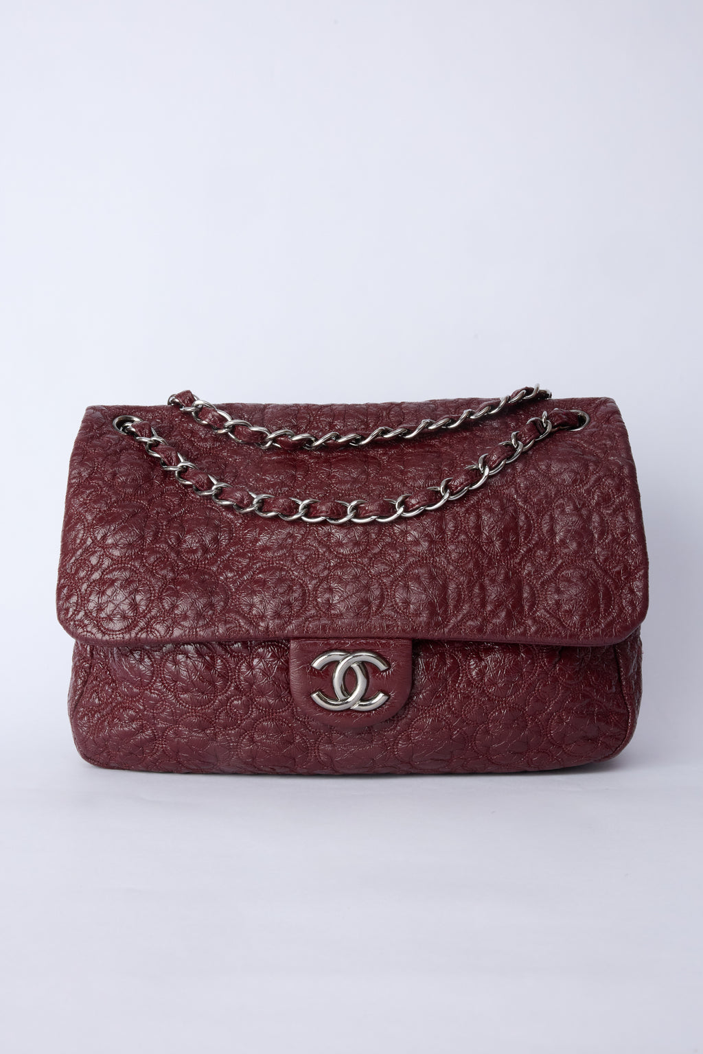 CHANEL BURGUNDY 'ROCK IN MOSCOW' JUMBO FLAP