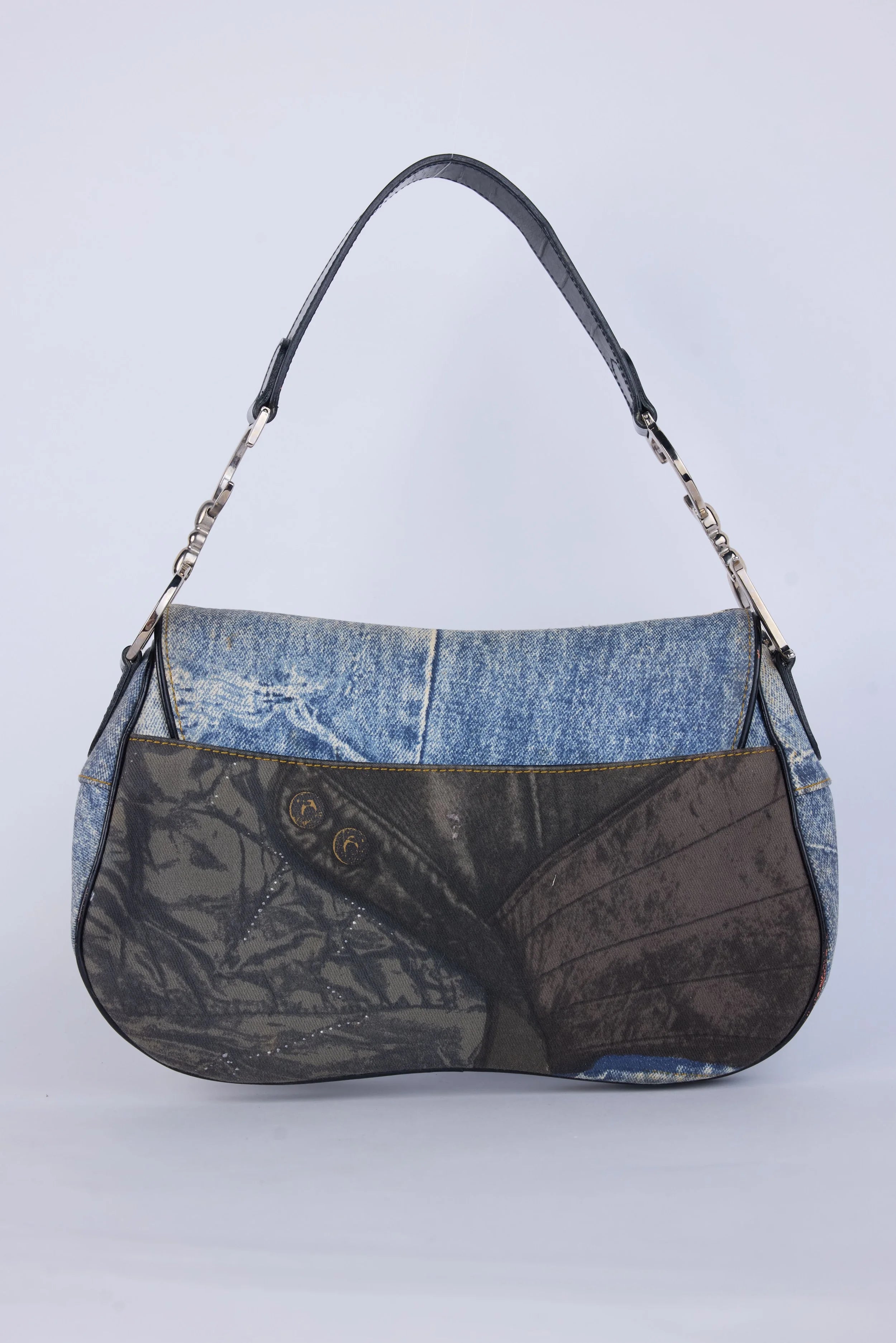 DIOR DOUBLE SADDLE  SPEEDWAY PRINT DENIM