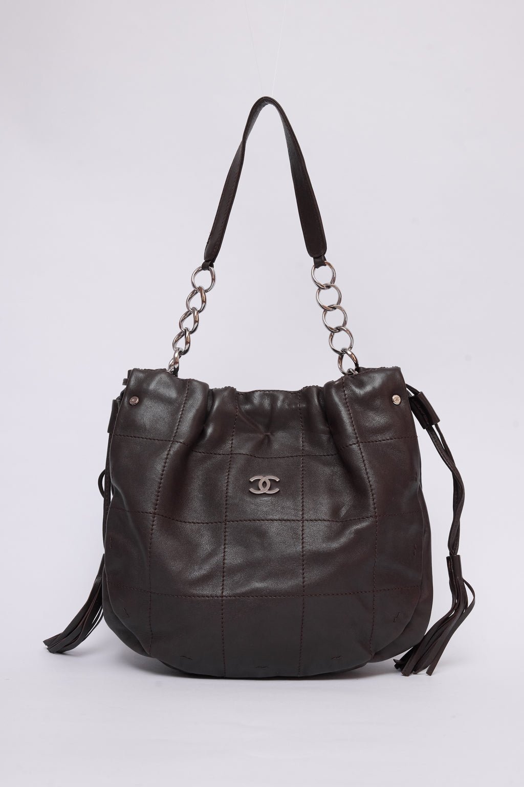 CHANEL BROWN BUCKET HOBO