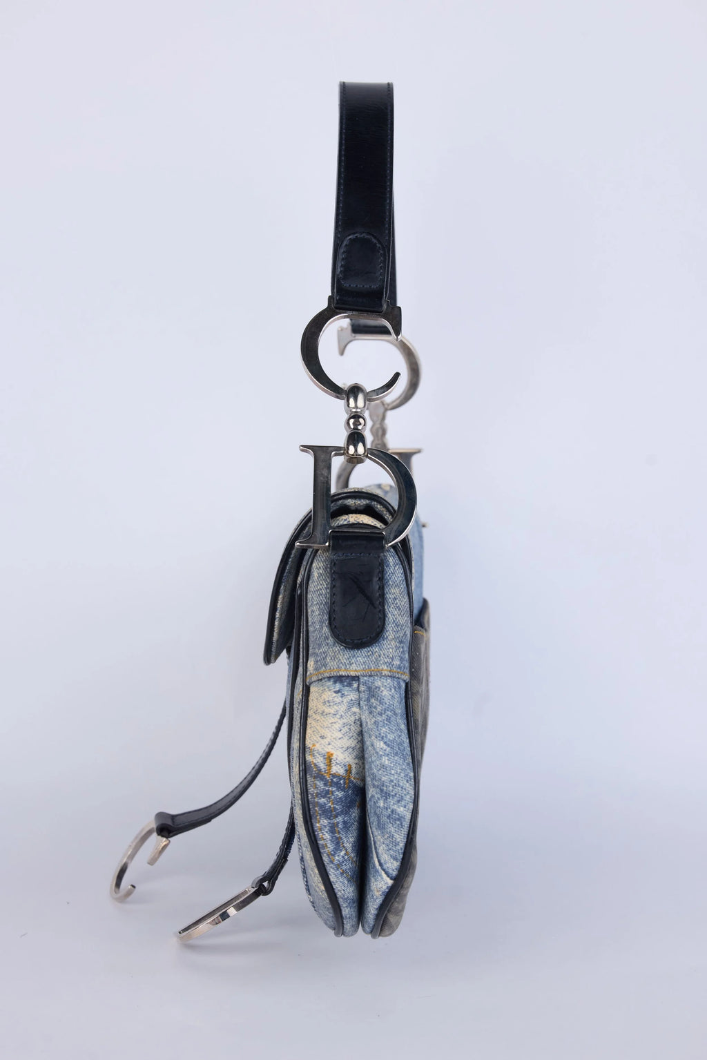 DIOR DOUBLE SADDLE  SPEEDWAY PRINT DENIM