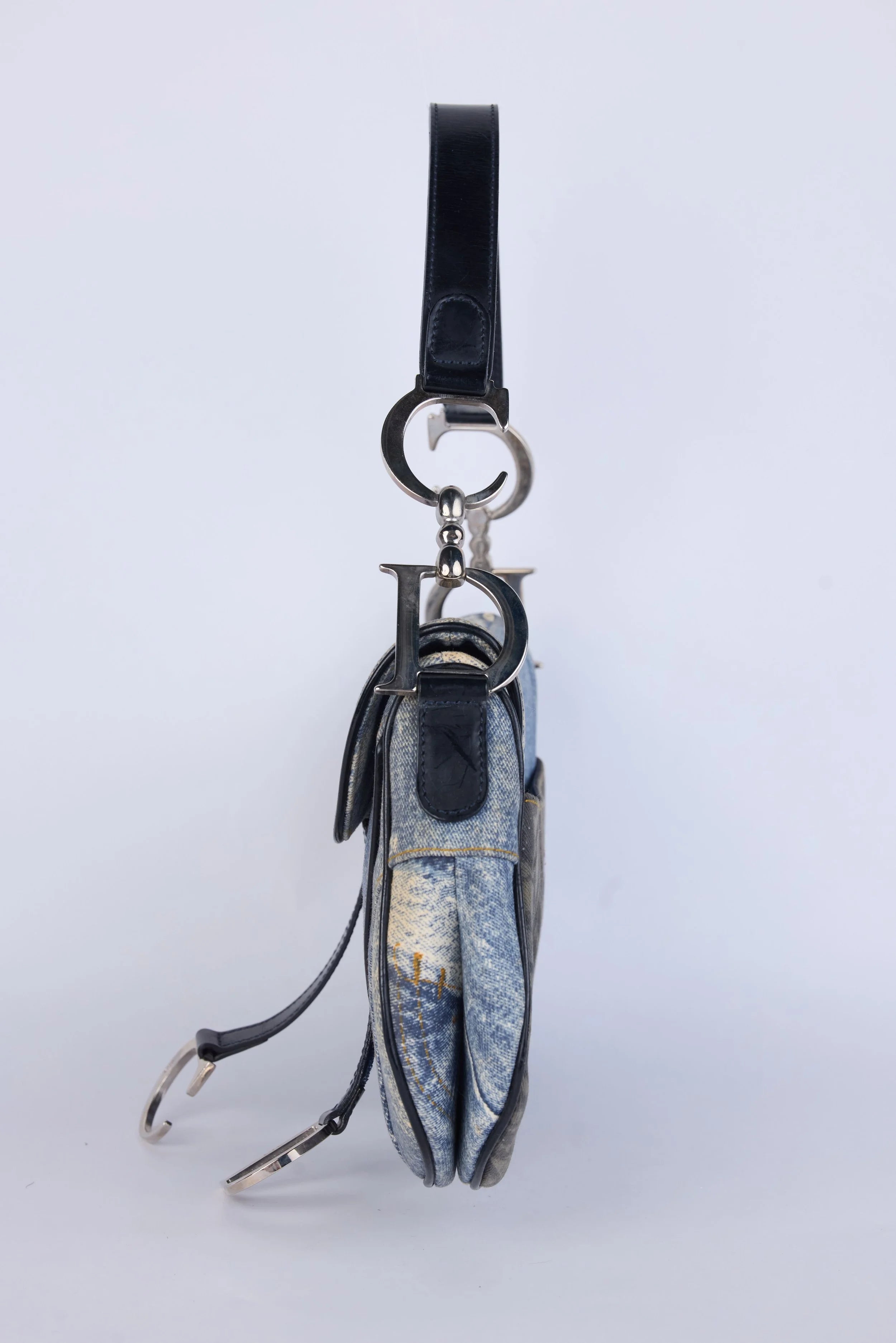 DIOR DOUBLE SADDLE  SPEEDWAY PRINT DENIM