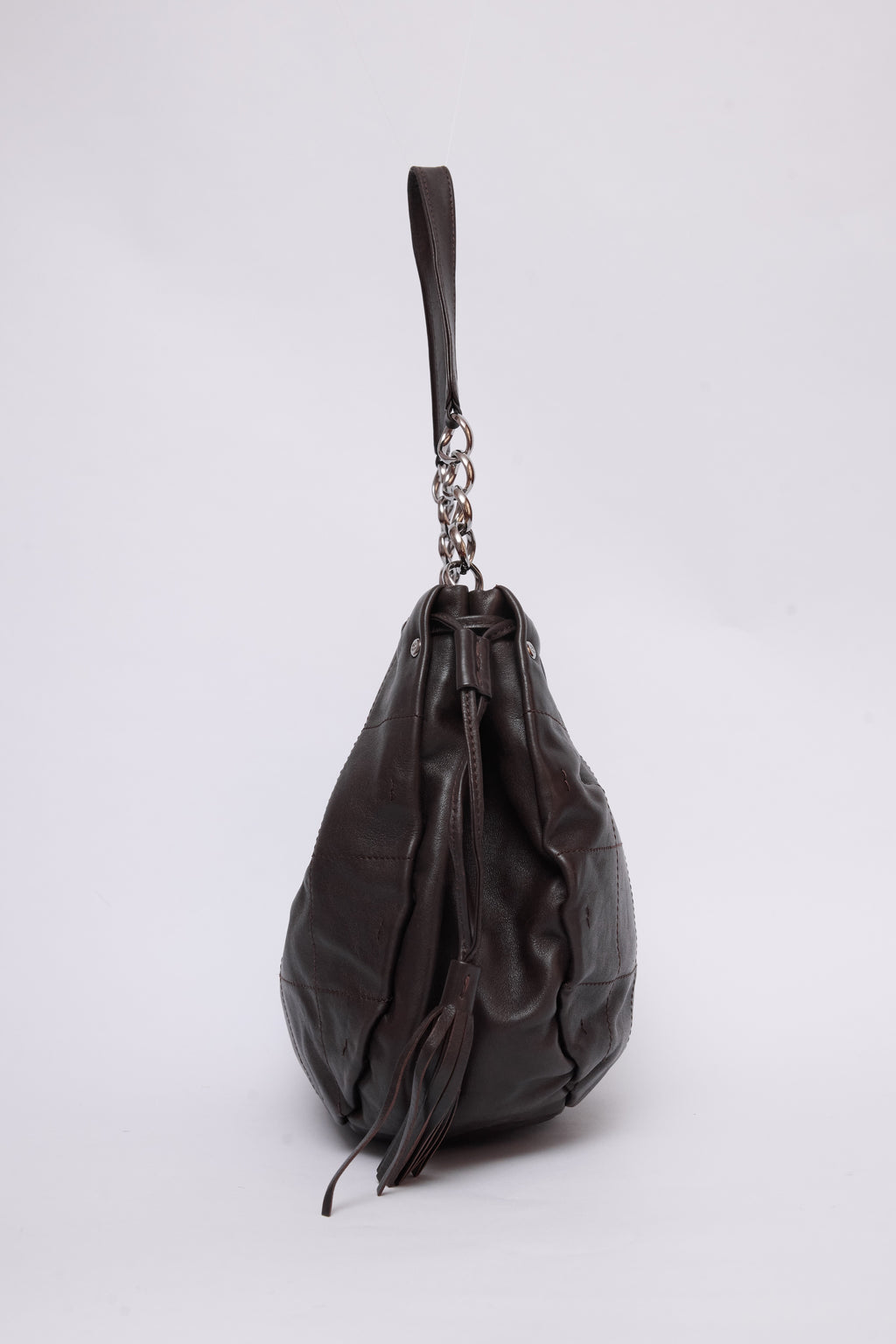 CHANEL BROWN BUCKET HOBO