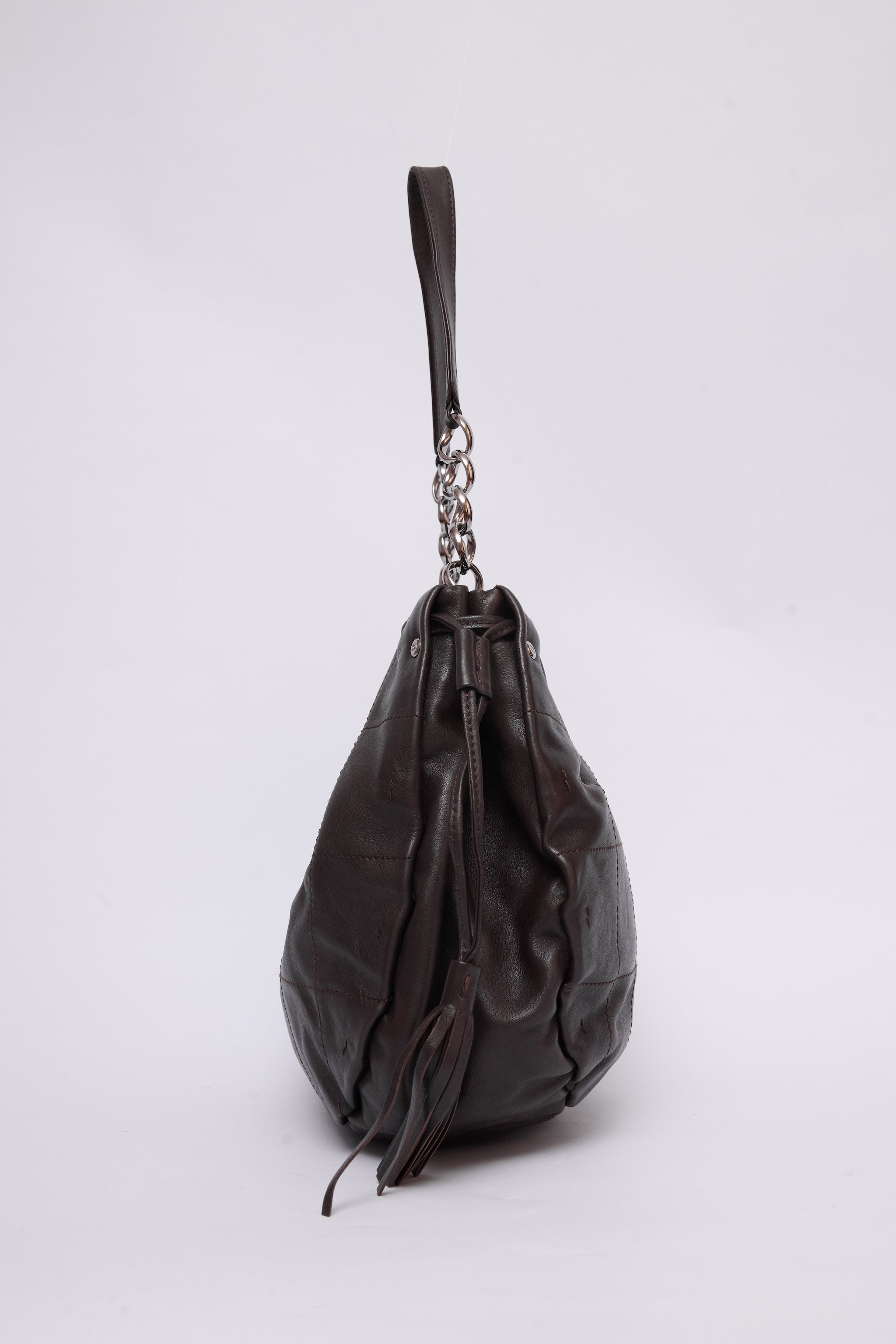 CHANEL BROWN BUCKET HOBO