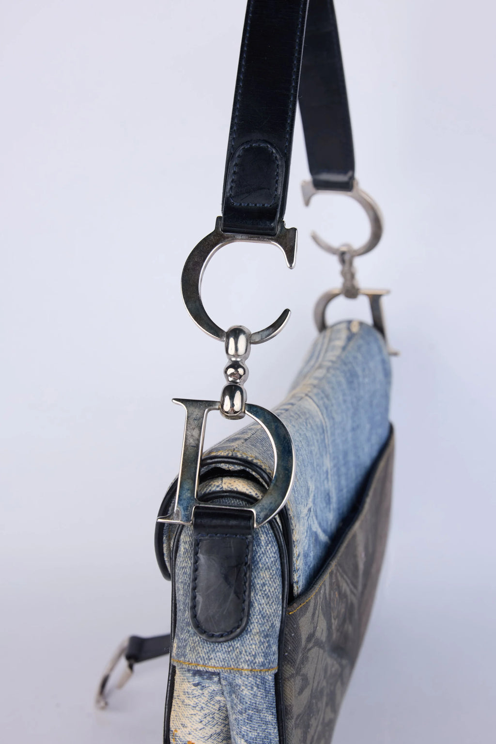 DIOR DOUBLE SADDLE  SPEEDWAY PRINT DENIM