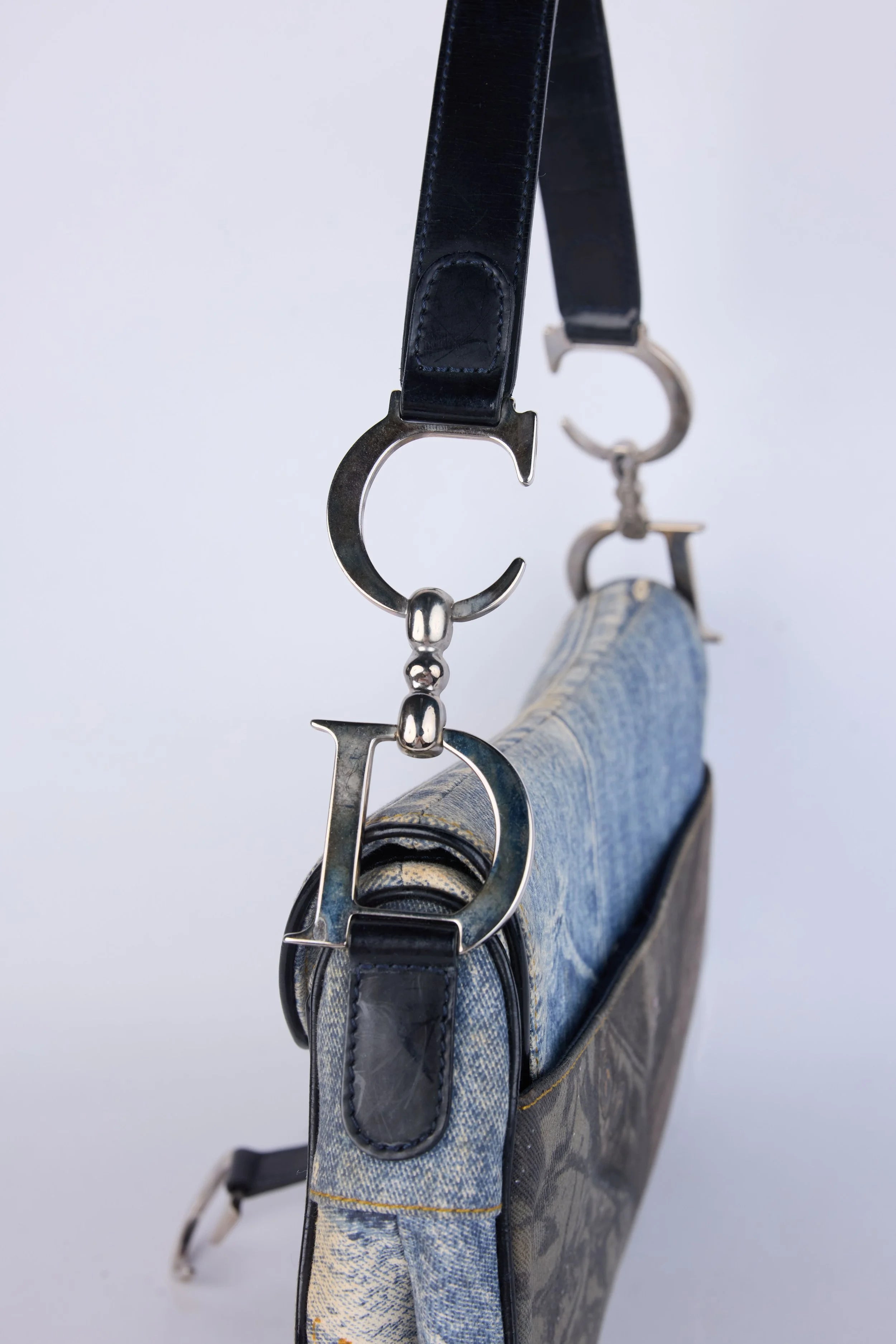 DIOR DOUBLE SADDLE  SPEEDWAY PRINT DENIM
