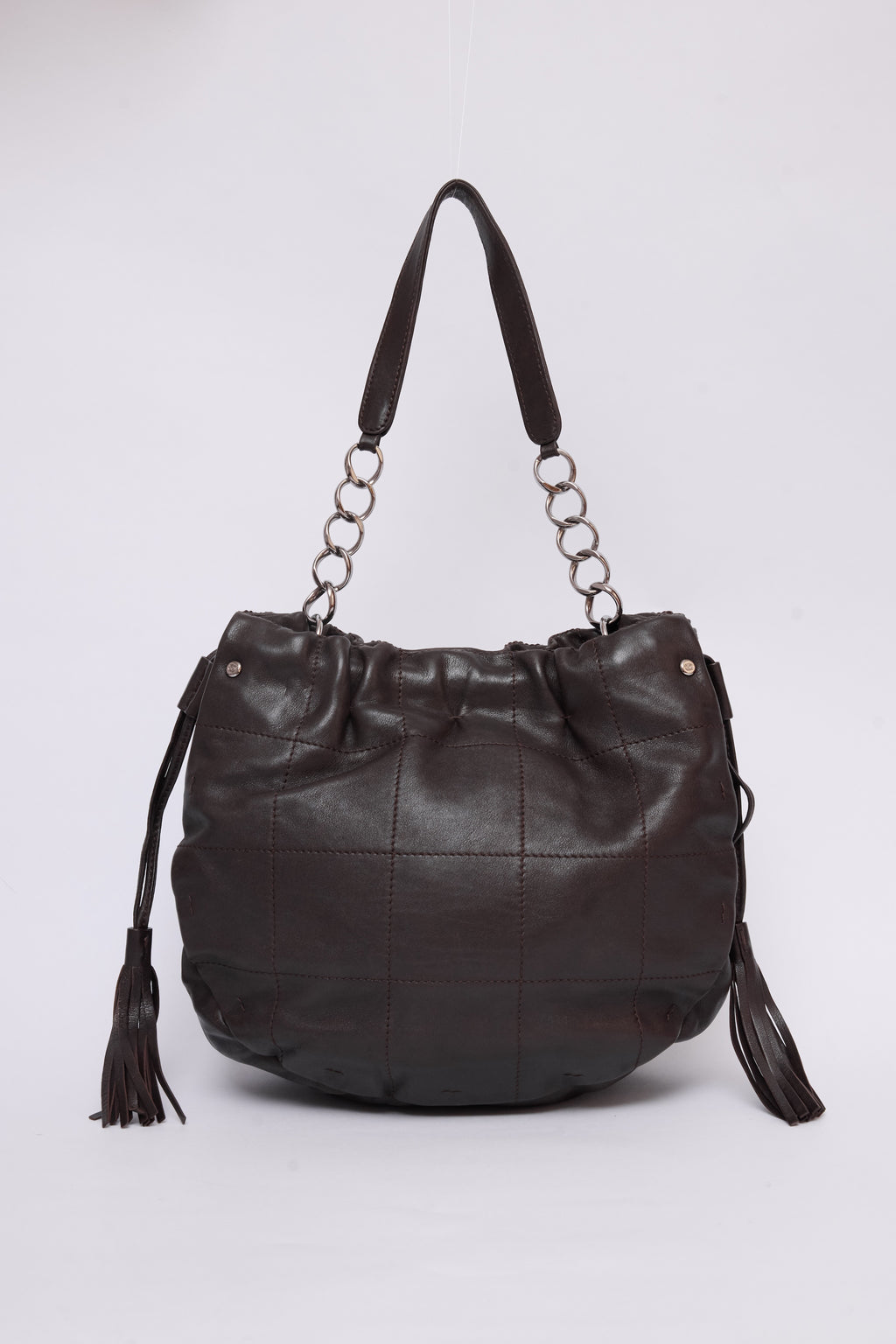 CHANEL BROWN BUCKET HOBO