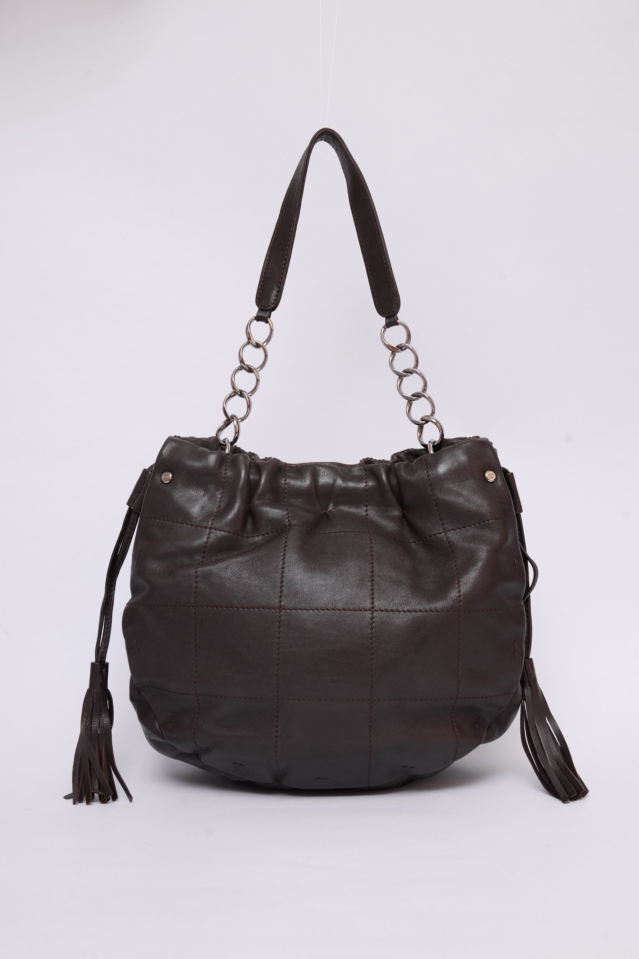 CHANEL BROWN BUCKET HOBO