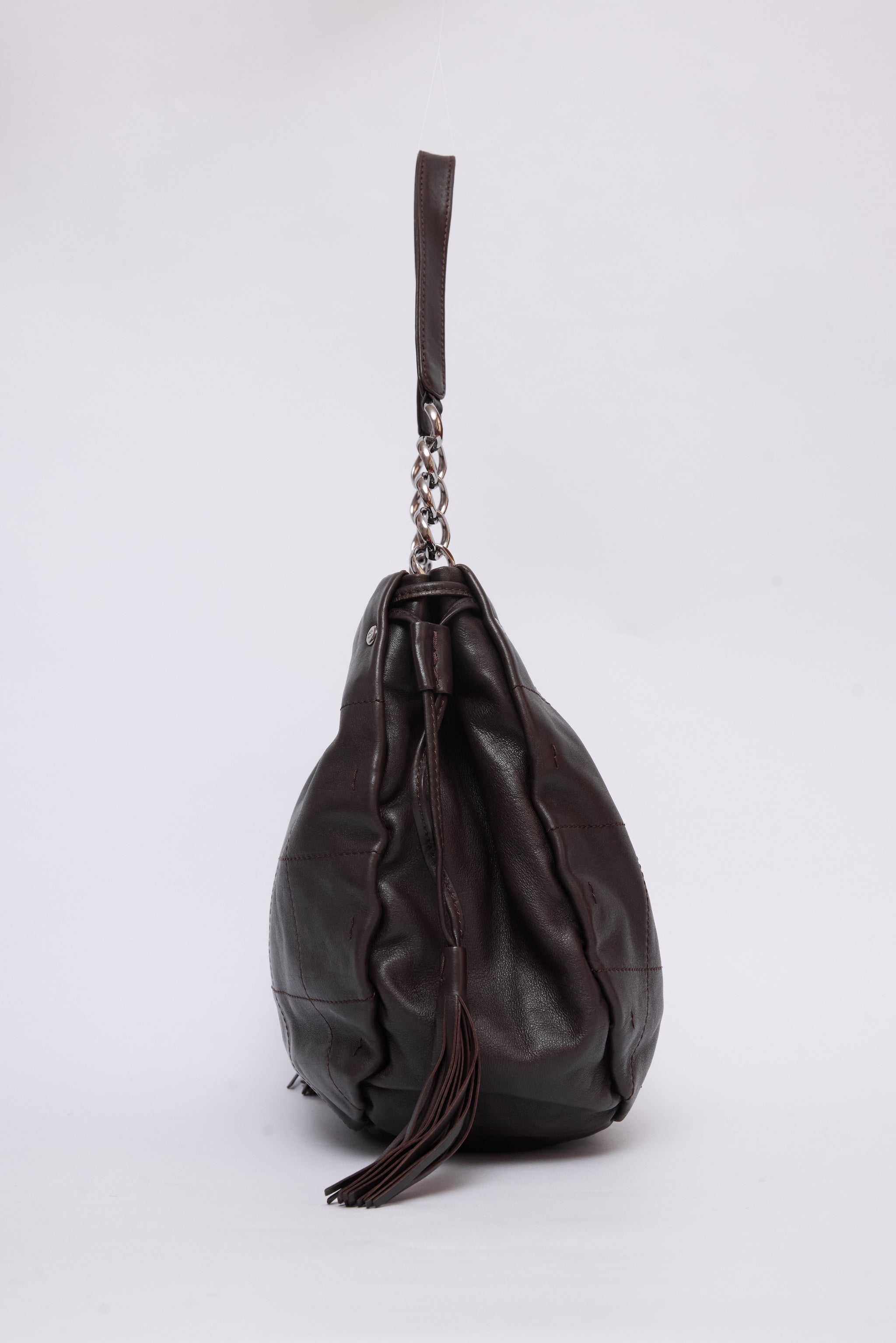 CHANEL BROWN BUCKET HOBO