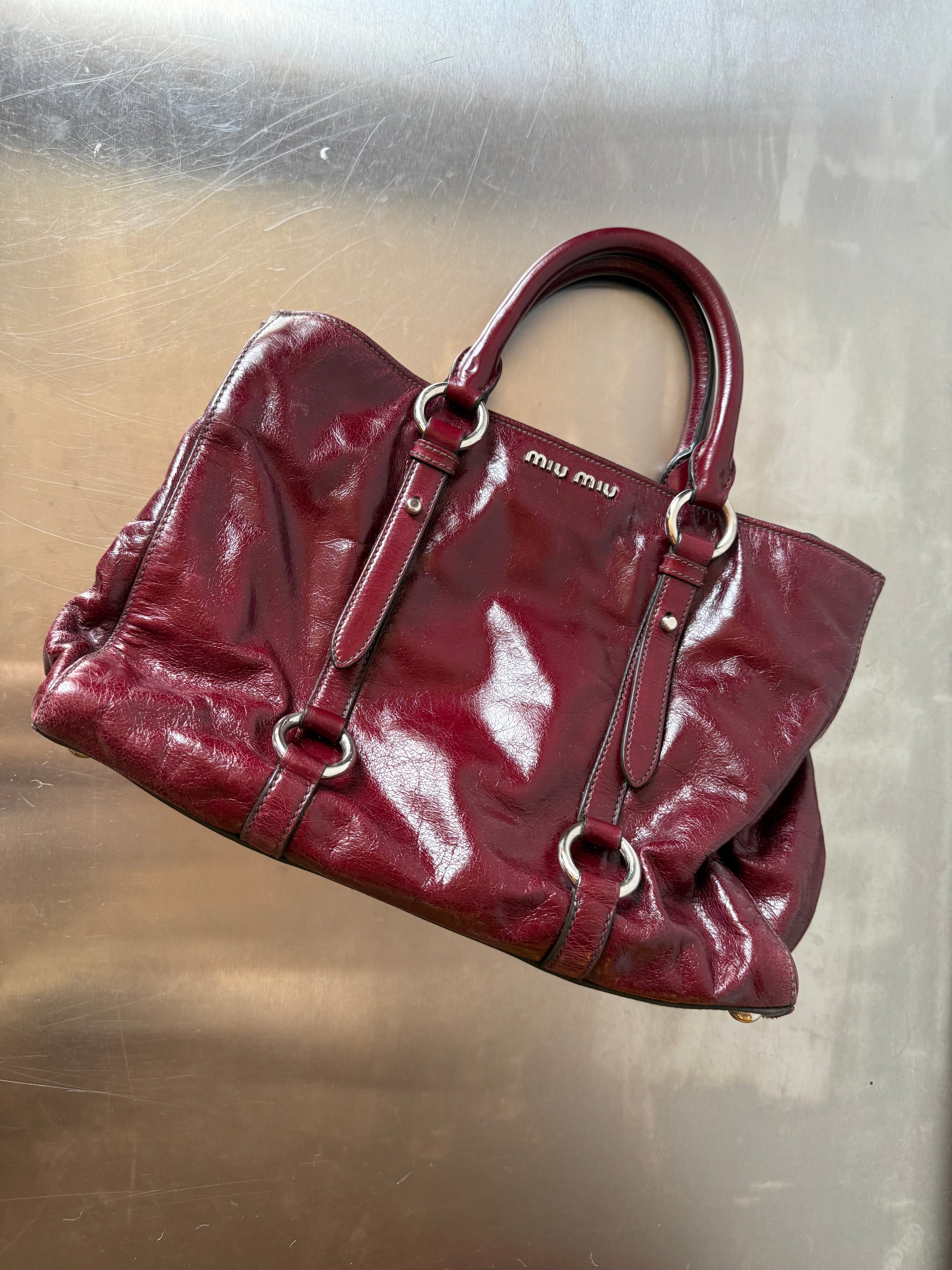 MIU MIU BURGUNDY VITELLO BAG