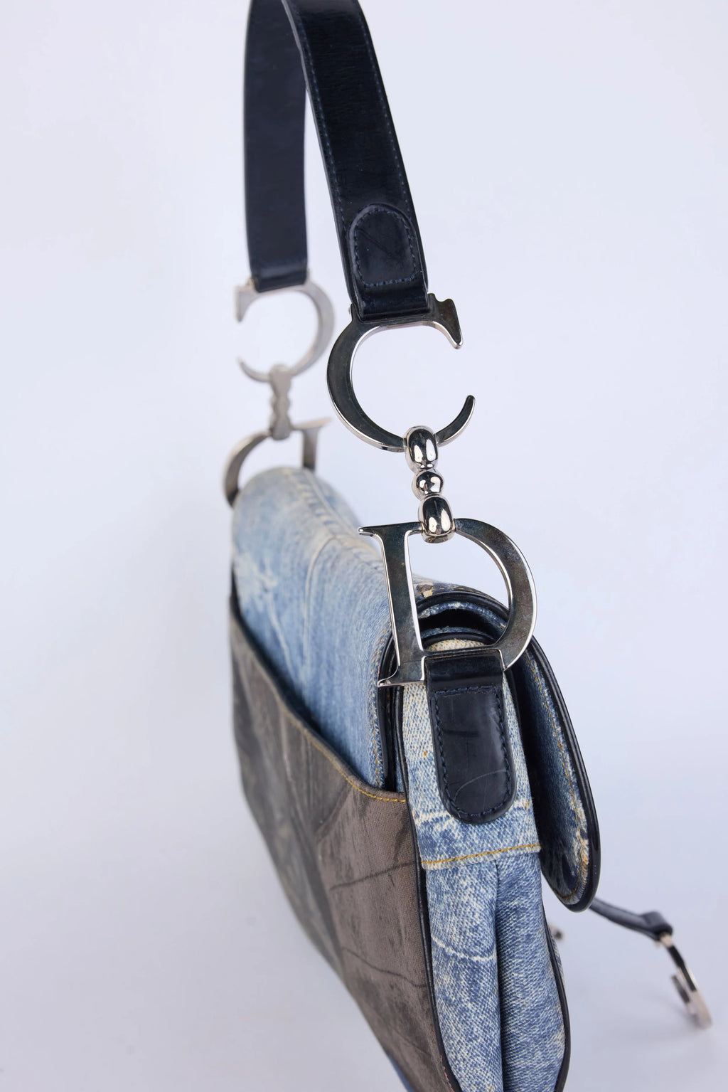 DIOR DOUBLE SADDLE  SPEEDWAY PRINT DENIM