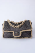 CHANEL SHEARLING LEATHER FLAP