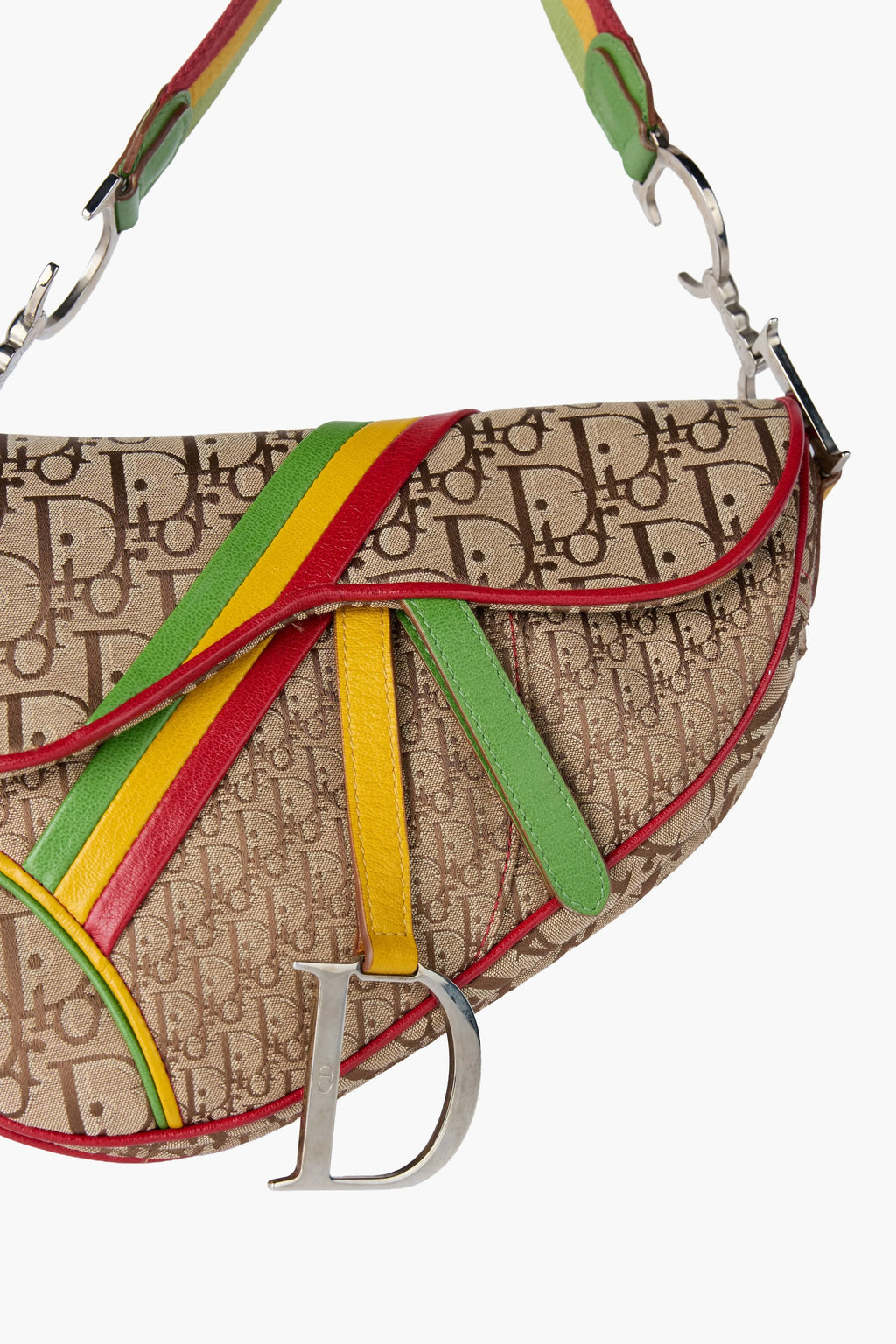 Dior 2004 Rasta Tricolor Saddle Handbag