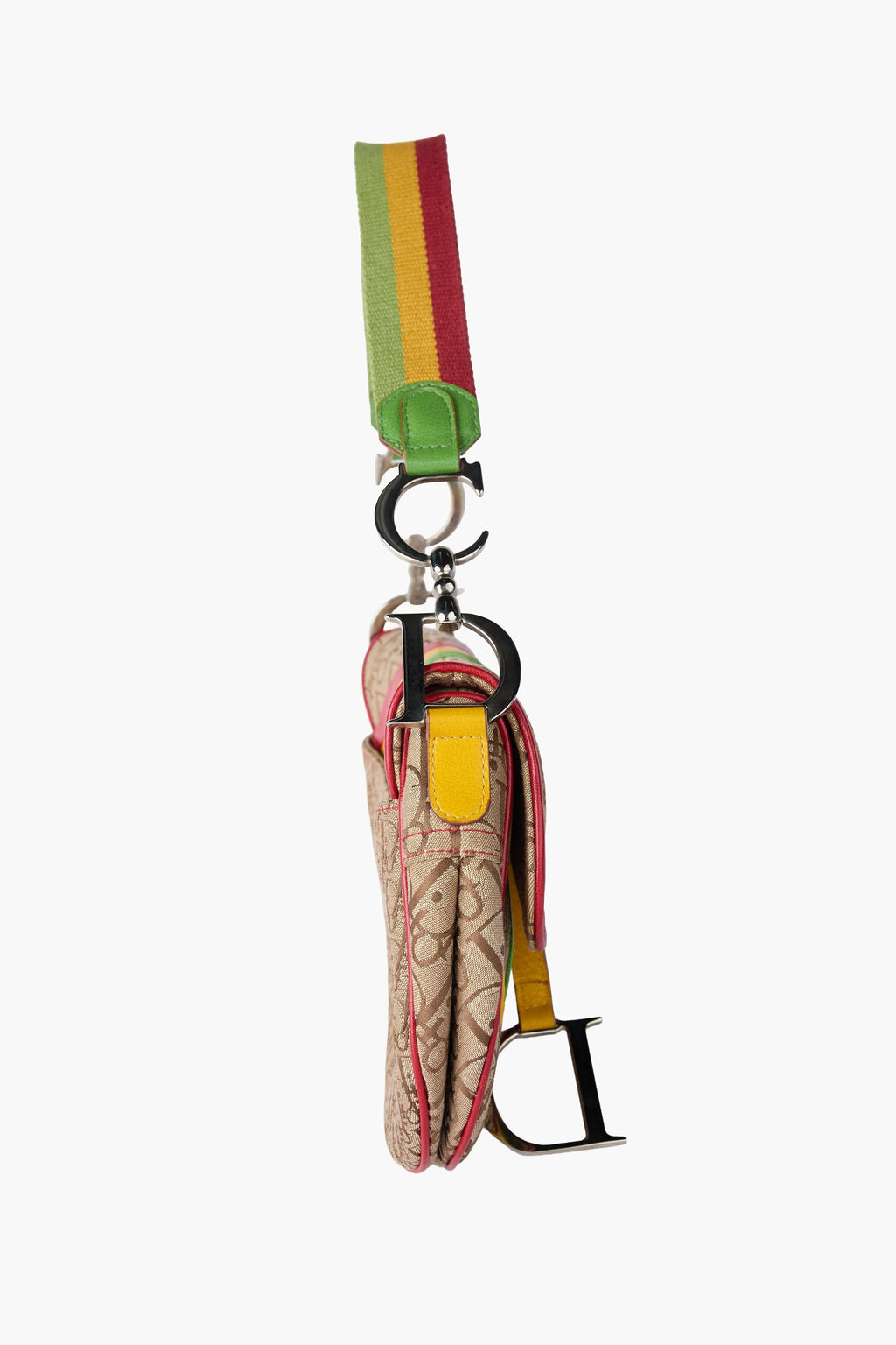 Dior 2004 Rasta Tricolor Saddle Handbag