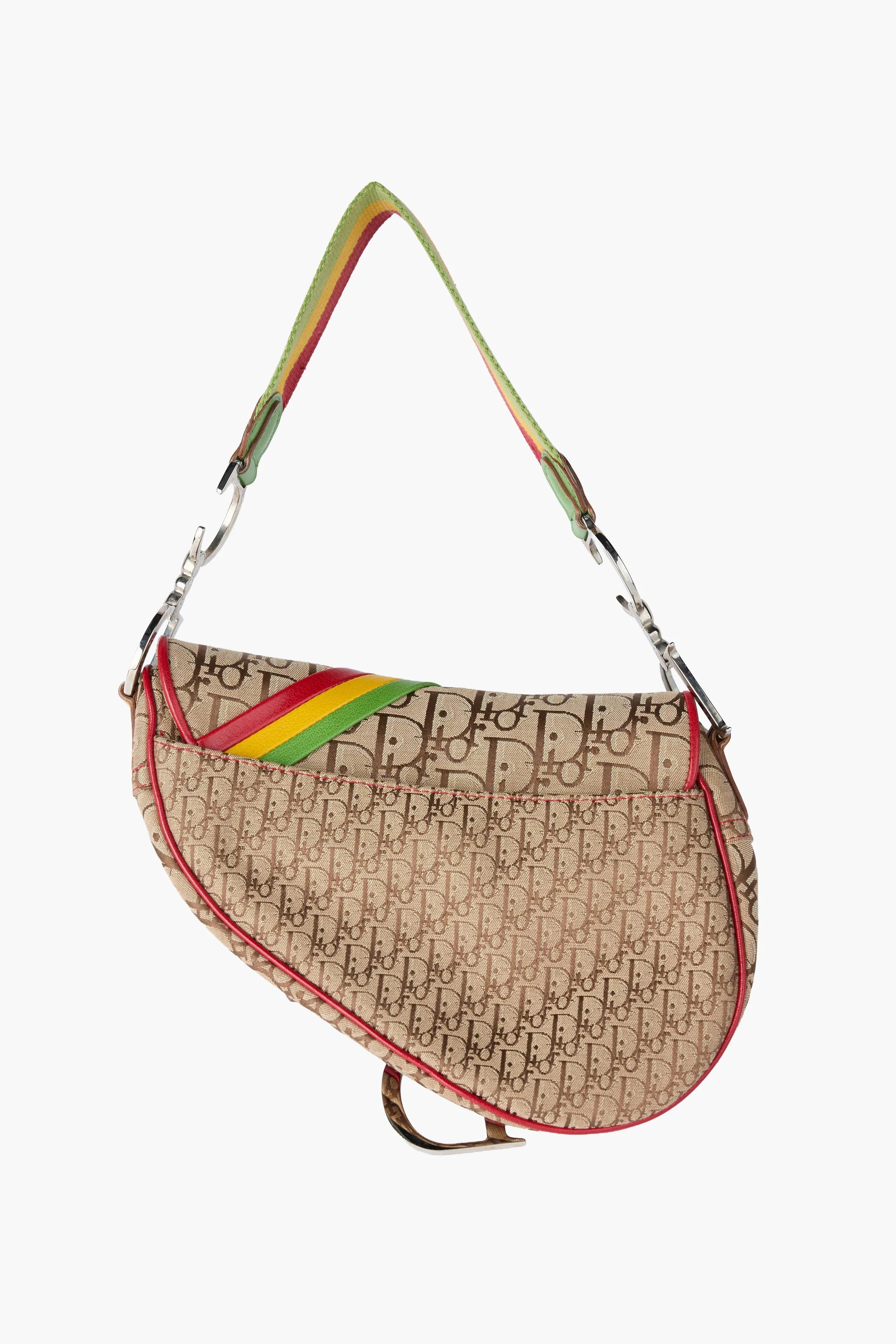 Dior 2004 Rasta Tricolor Saddle Handbag