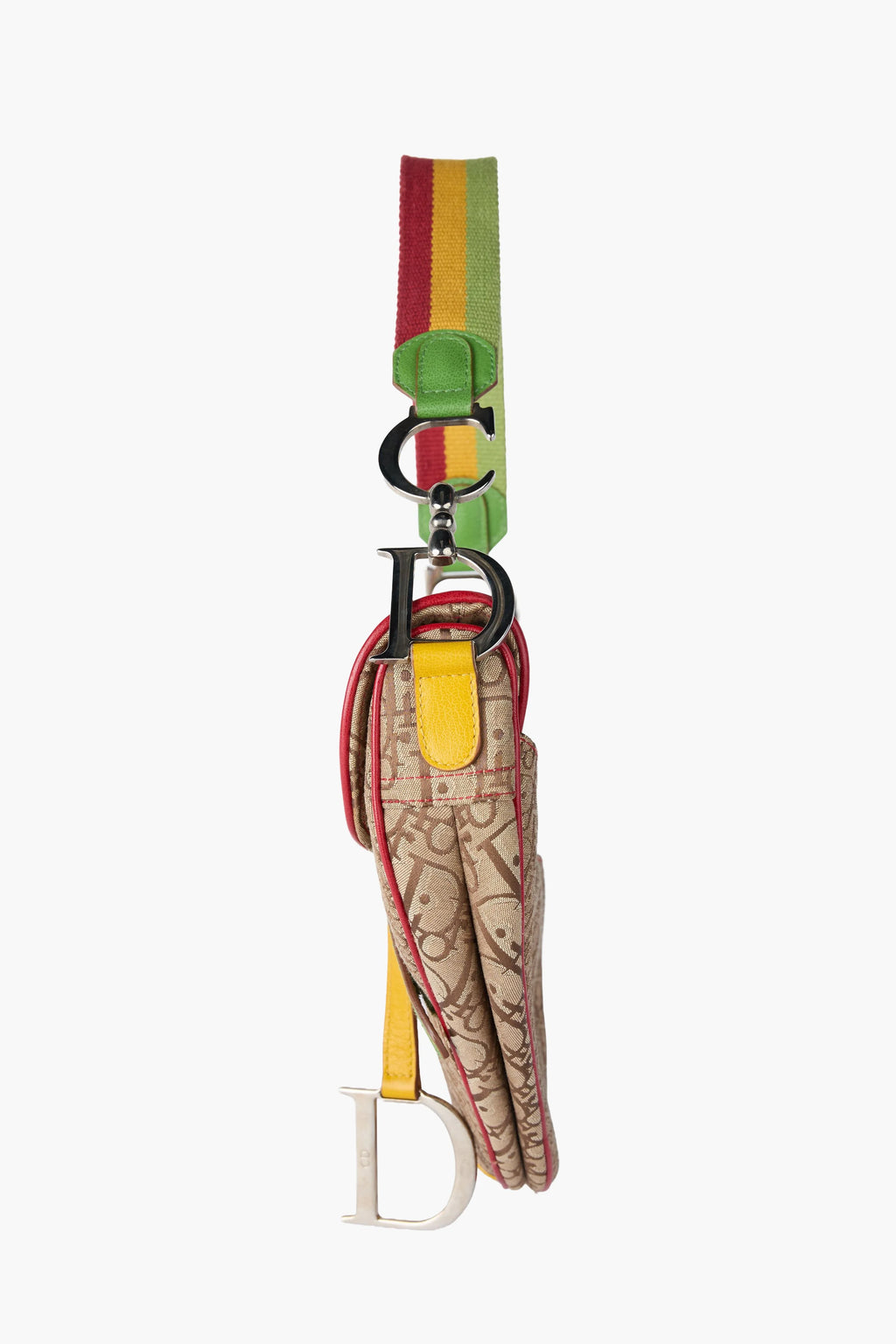 Dior 2004 Rasta Tricolor Saddle Handbag