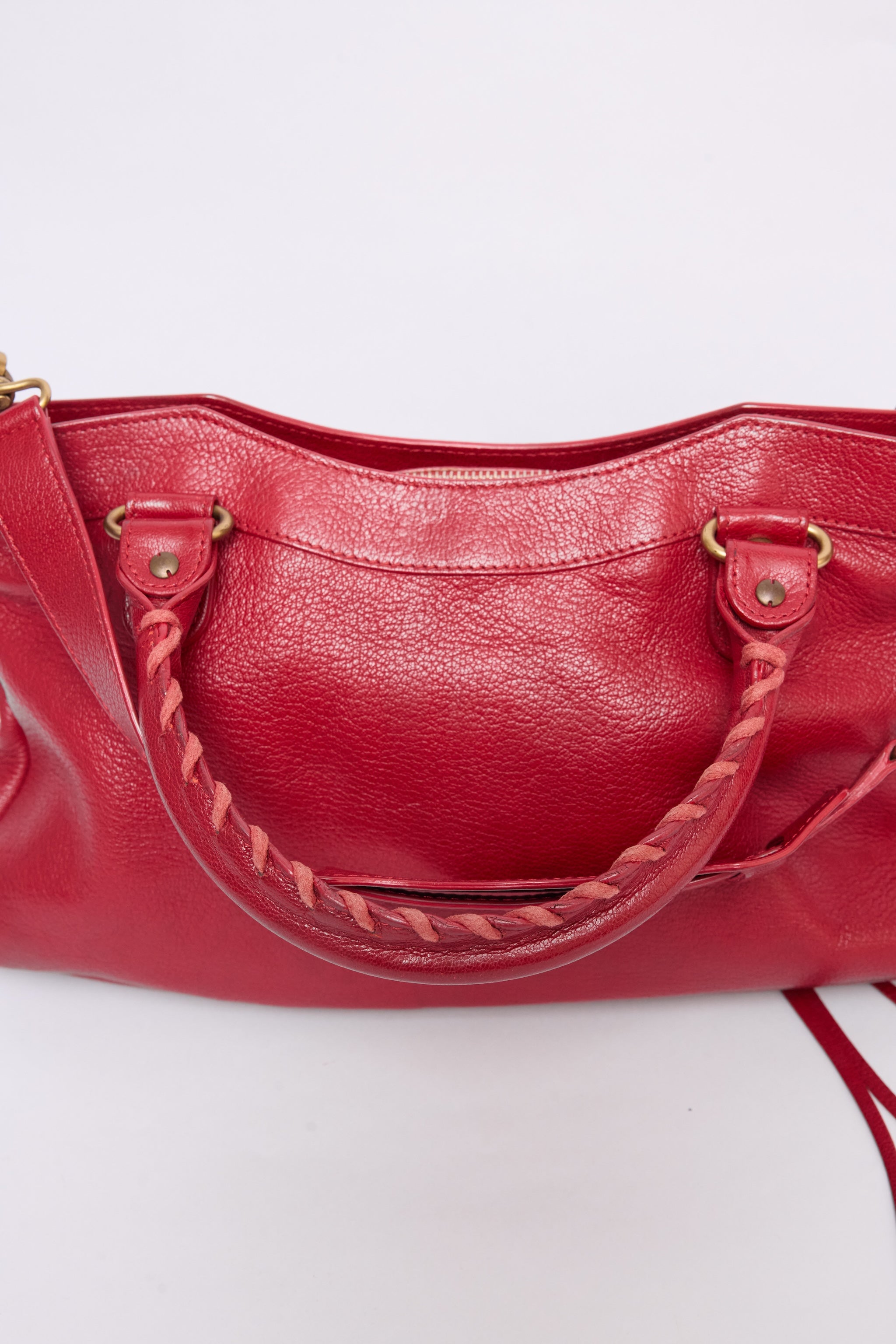 BALENCIAGA RED FIRST BAG