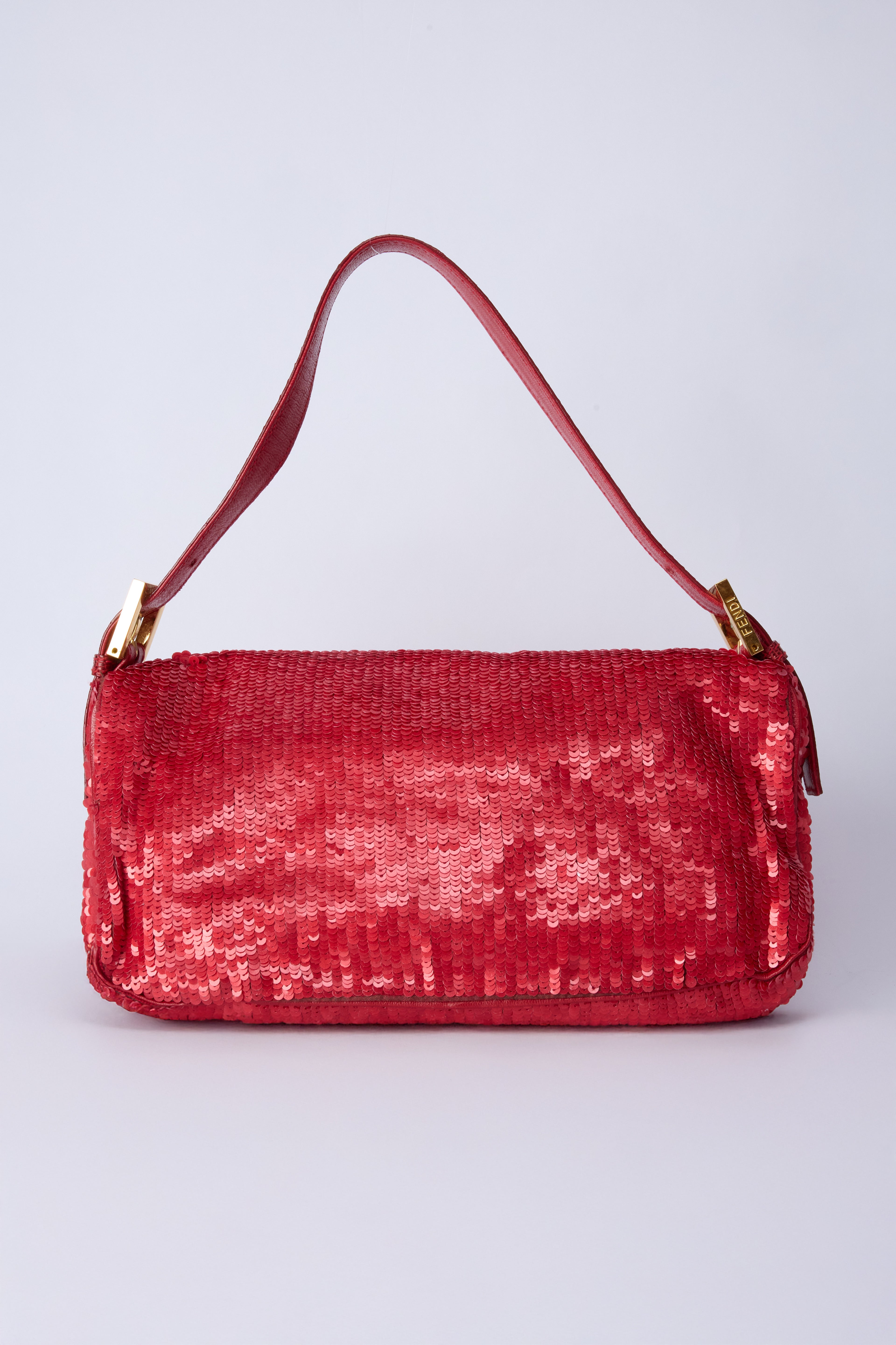 FENDI RED SEQUIN BAGUETTE