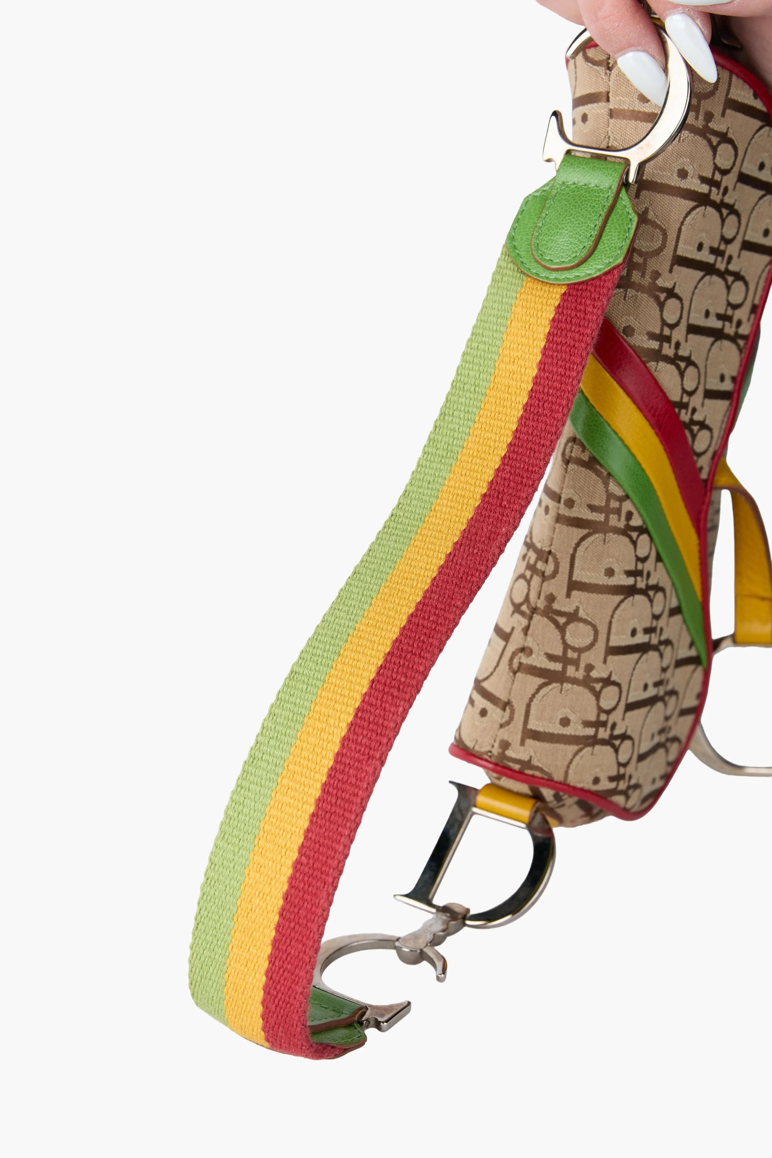 Dior 2004 Rasta Tricolor Saddle Handbag
