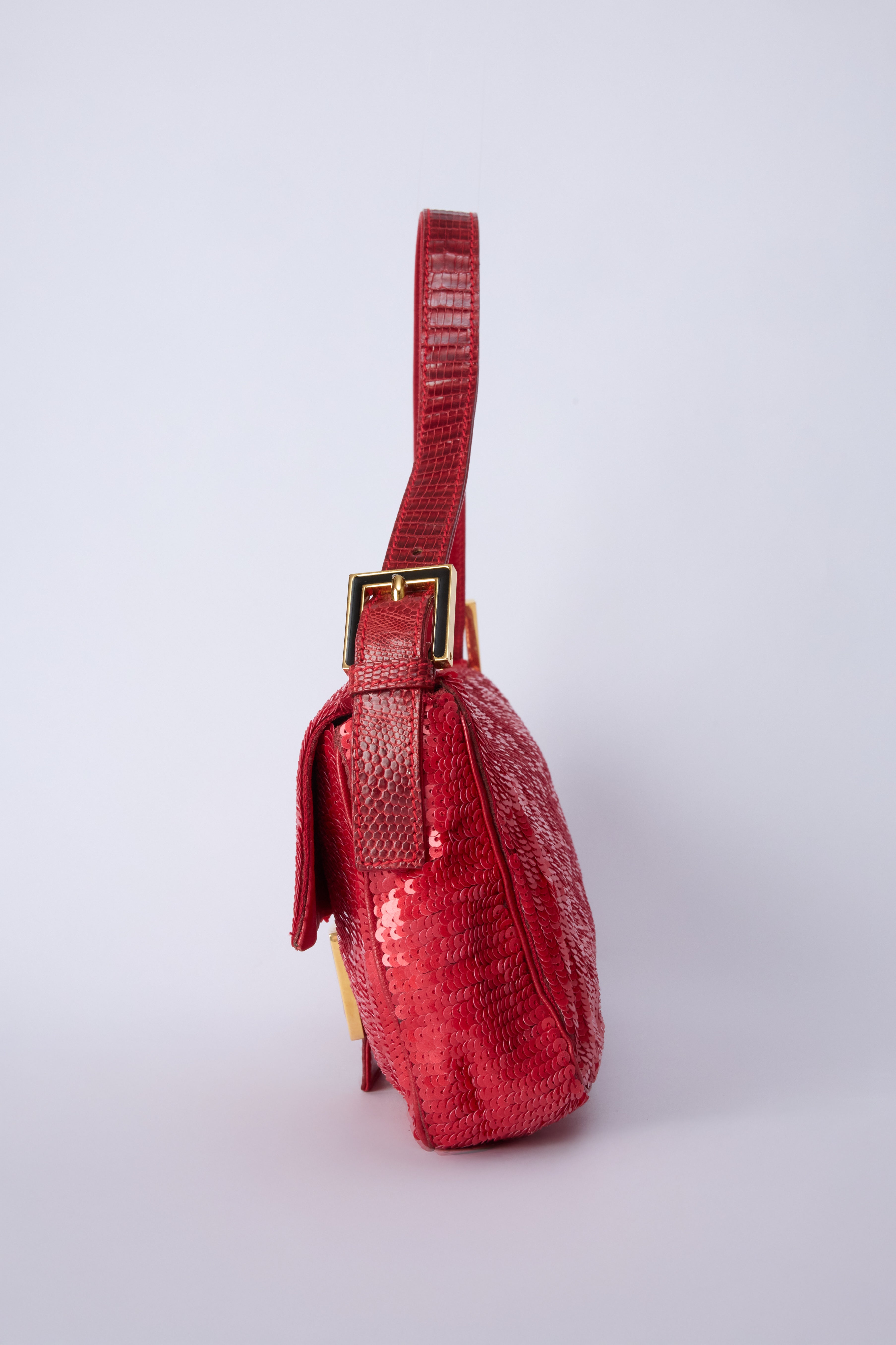 FENDI RED SEQUIN BAGUETTE