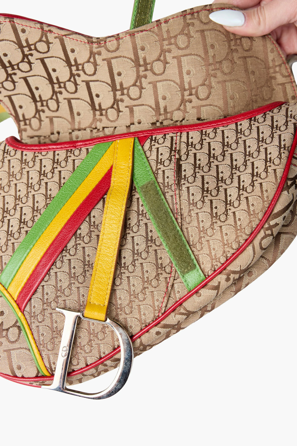 Dior 2004 Rasta Tricolor Saddle Handbag