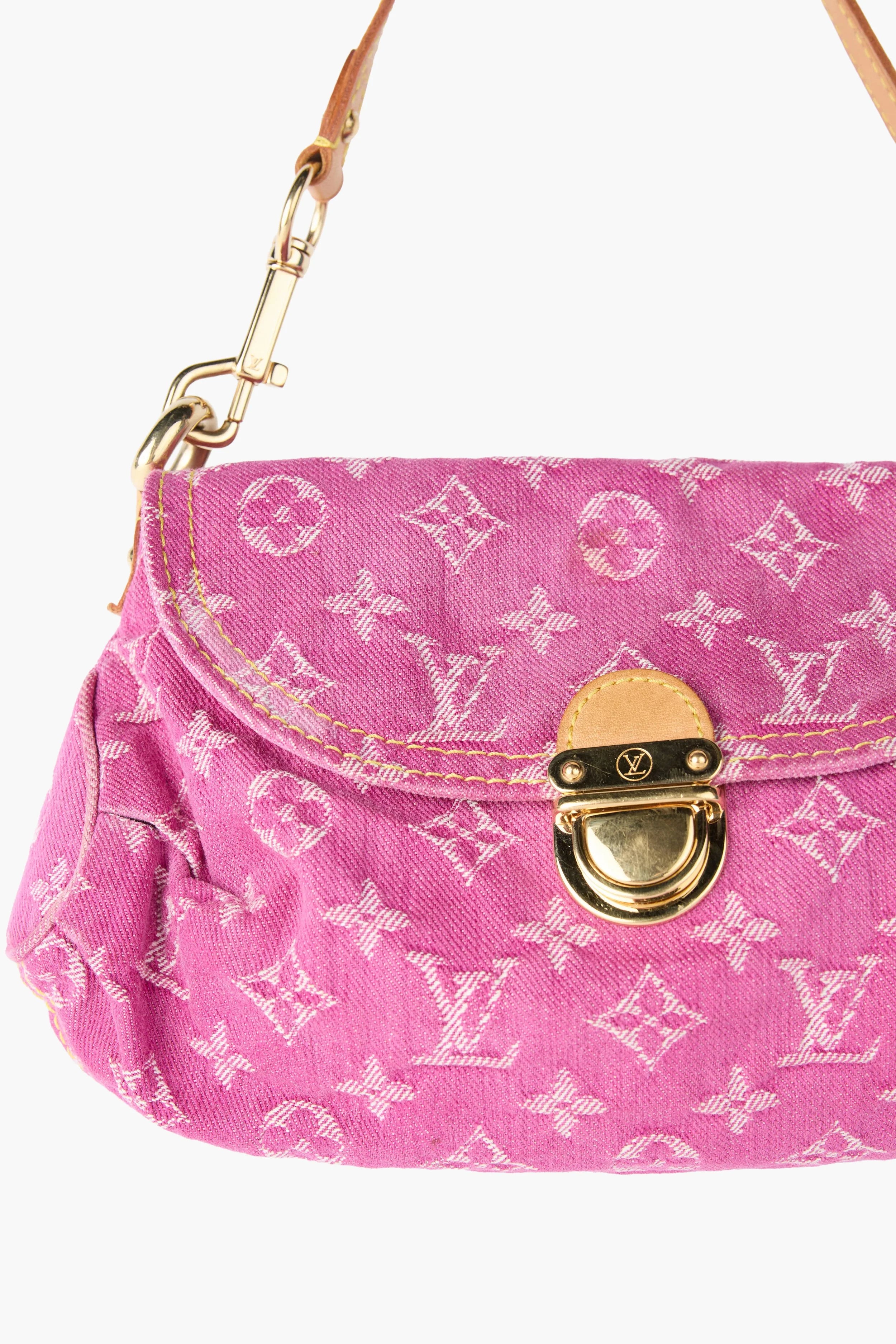Louis Vuitton Monogram Pink Denim Pleaty