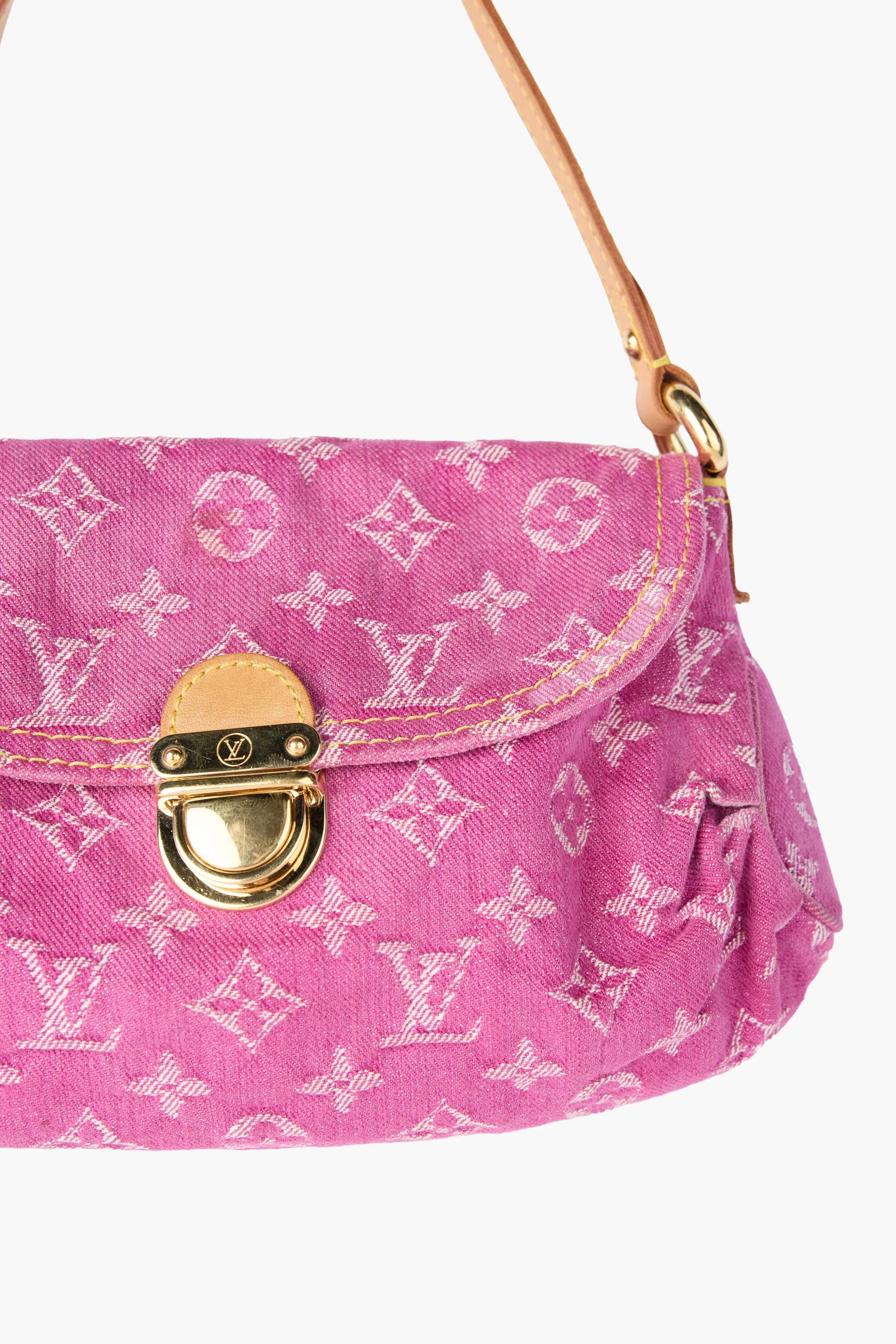 Louis Vuitton Monogram Pink Denim Pleaty