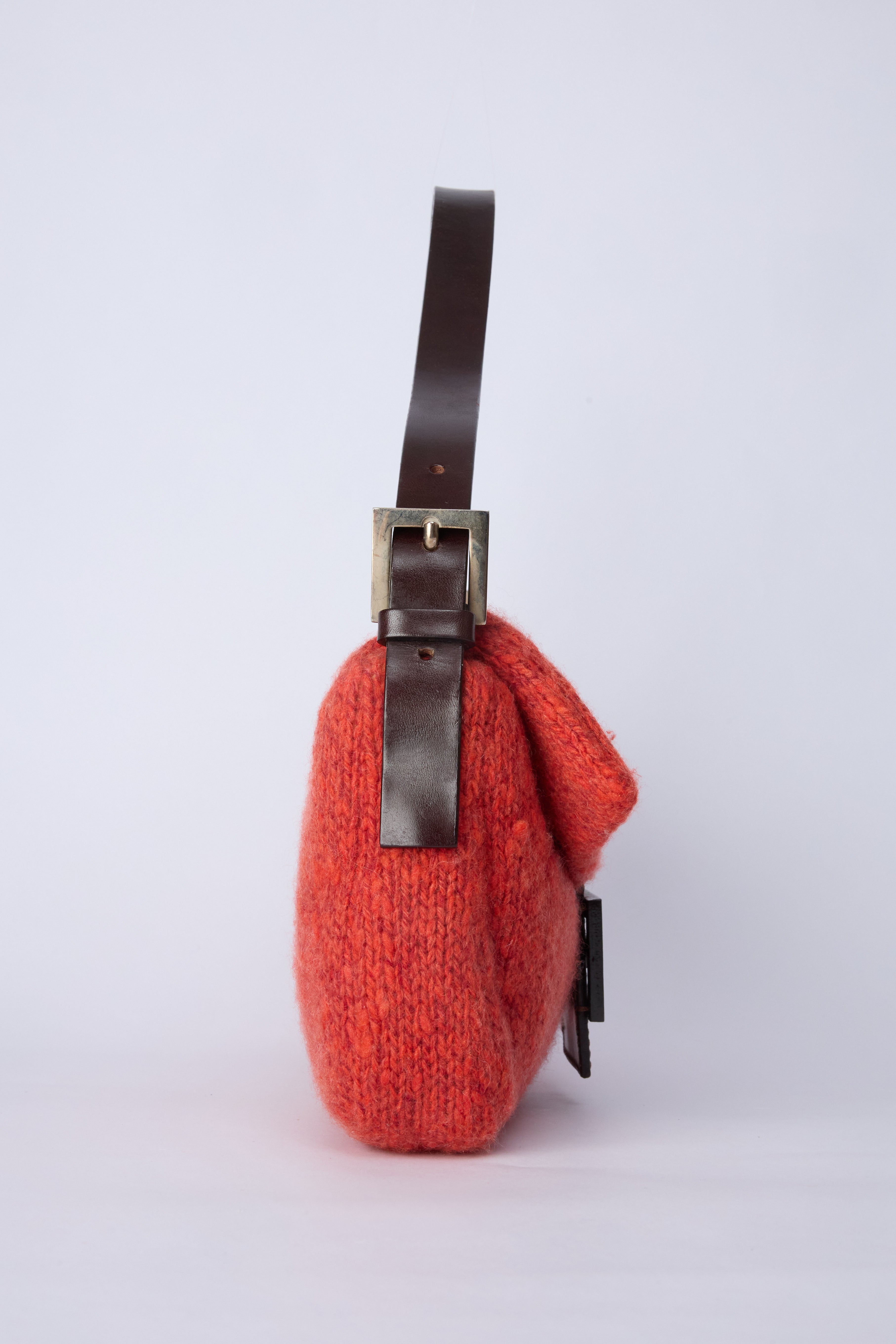 FENDI RED KNIT BAGUETTE
