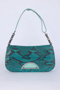 DIOR TEAL PYTHON MALICE SHOULDER BAG