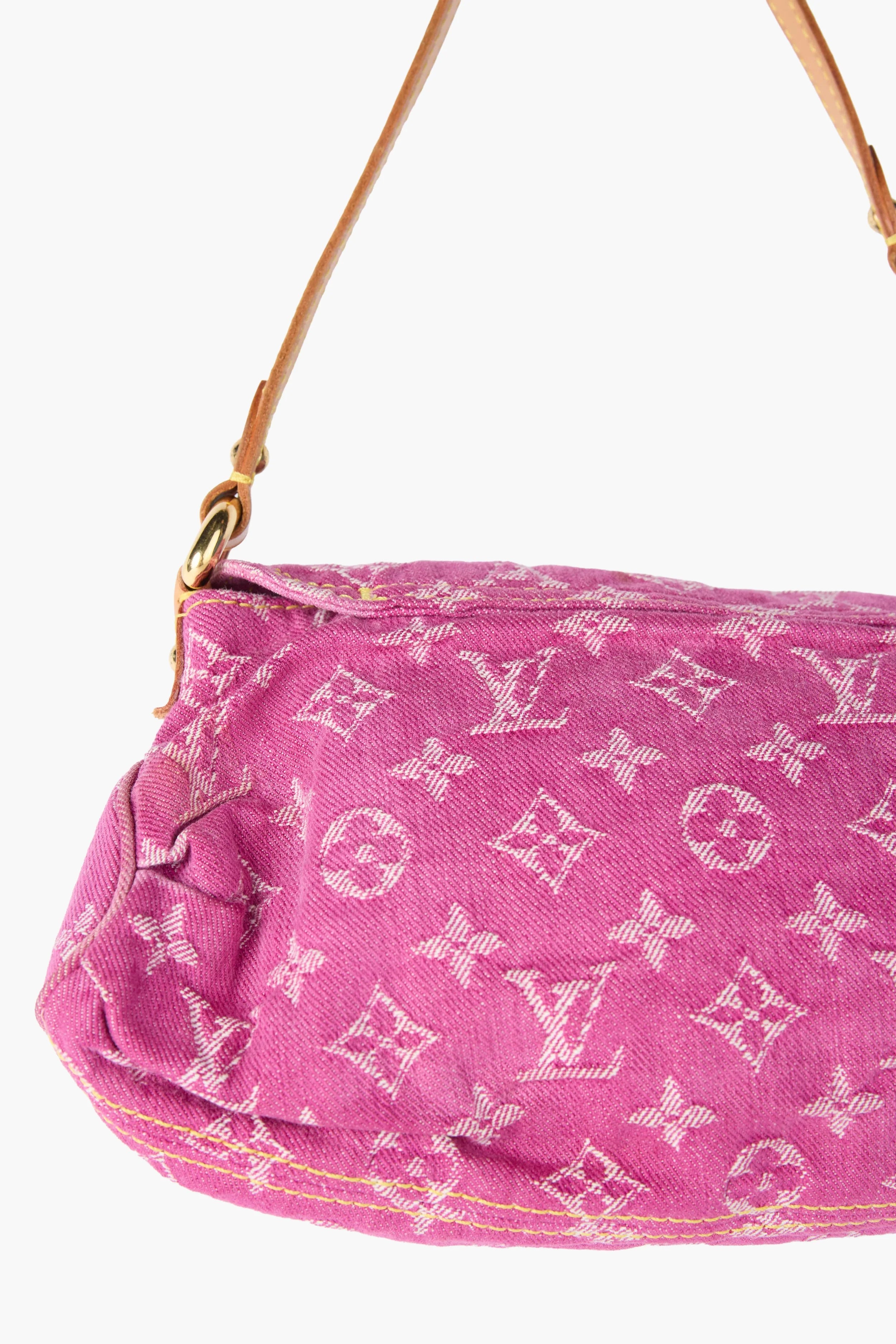 Louis Vuitton Monogram Pink Denim Pleaty