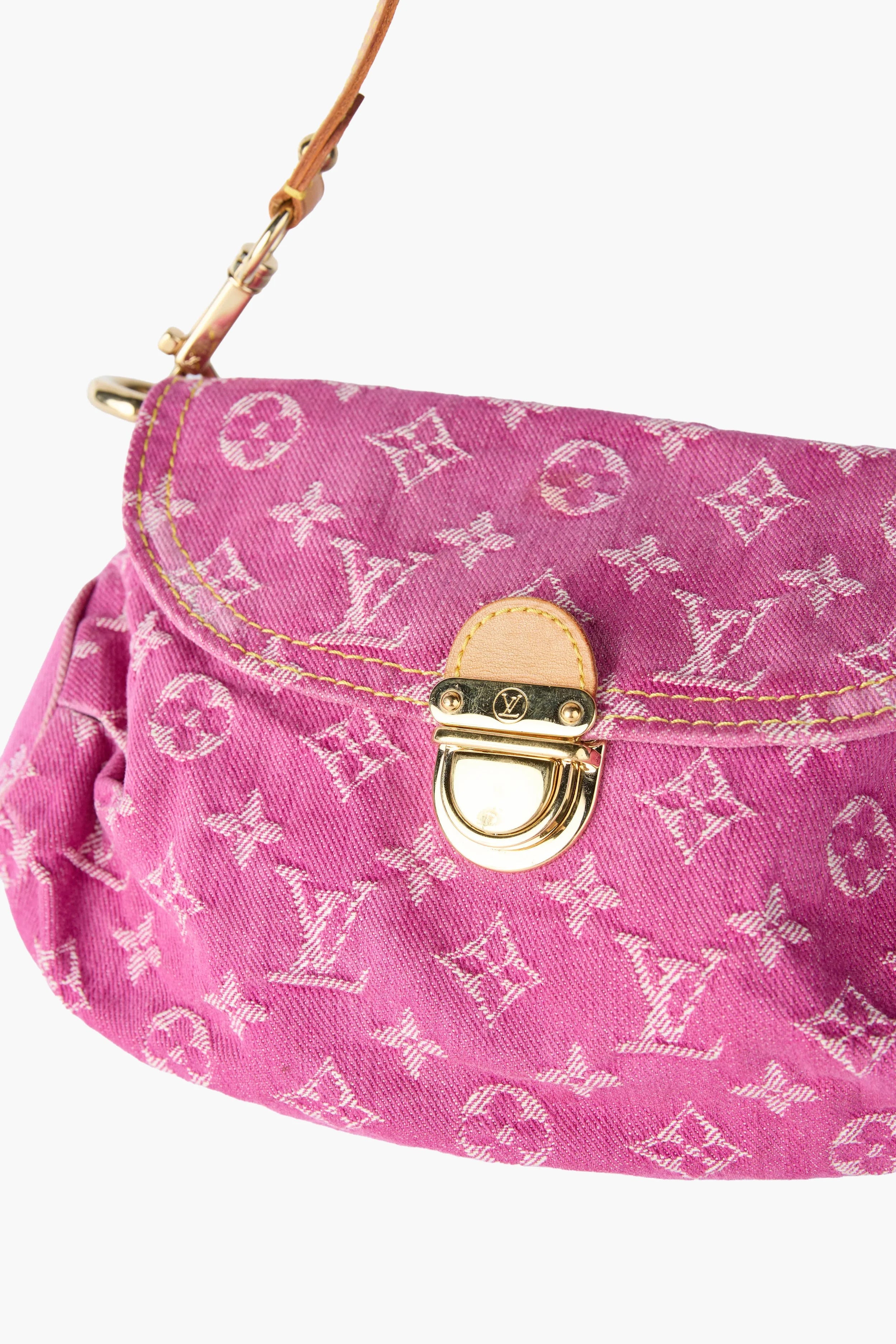 Louis Vuitton Monogram Pink Denim Pleaty