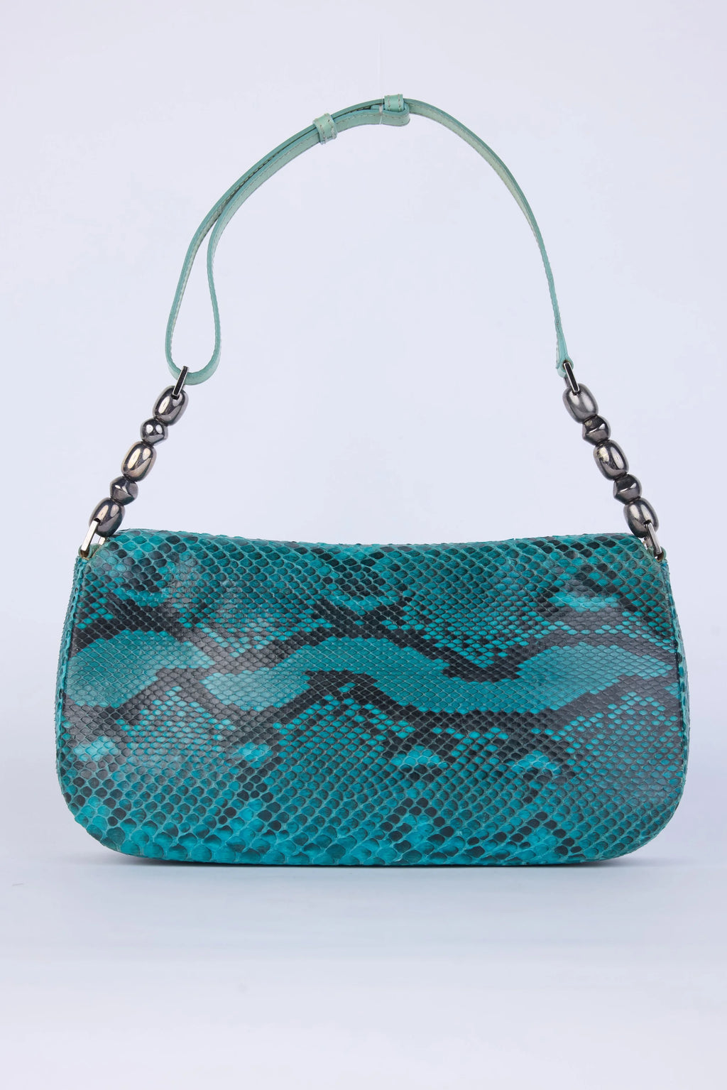 DIOR TEAL PYTHON MALICE SHOULDER BAG