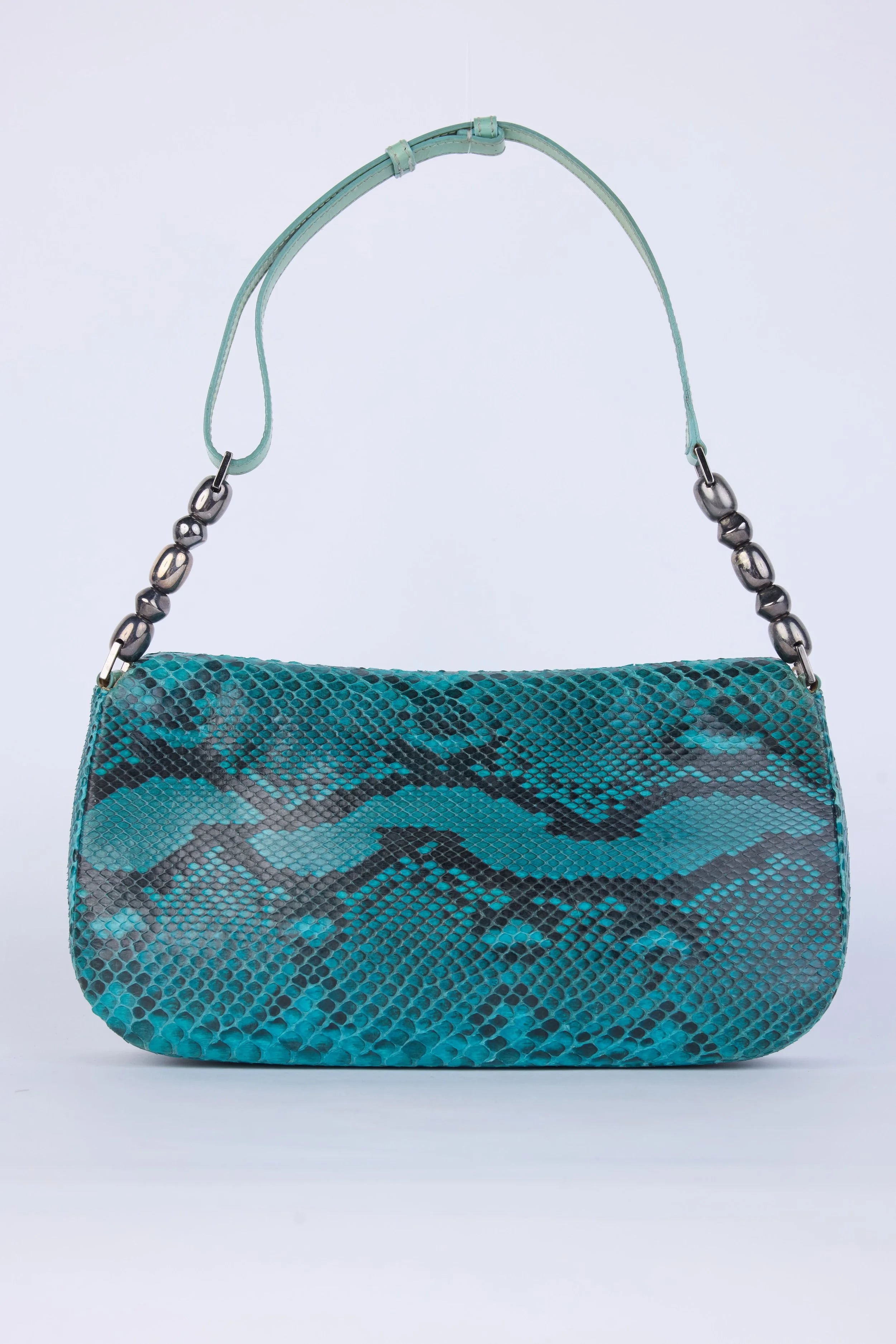 DIOR TEAL PYTHON MALICE SHOULDER BAG