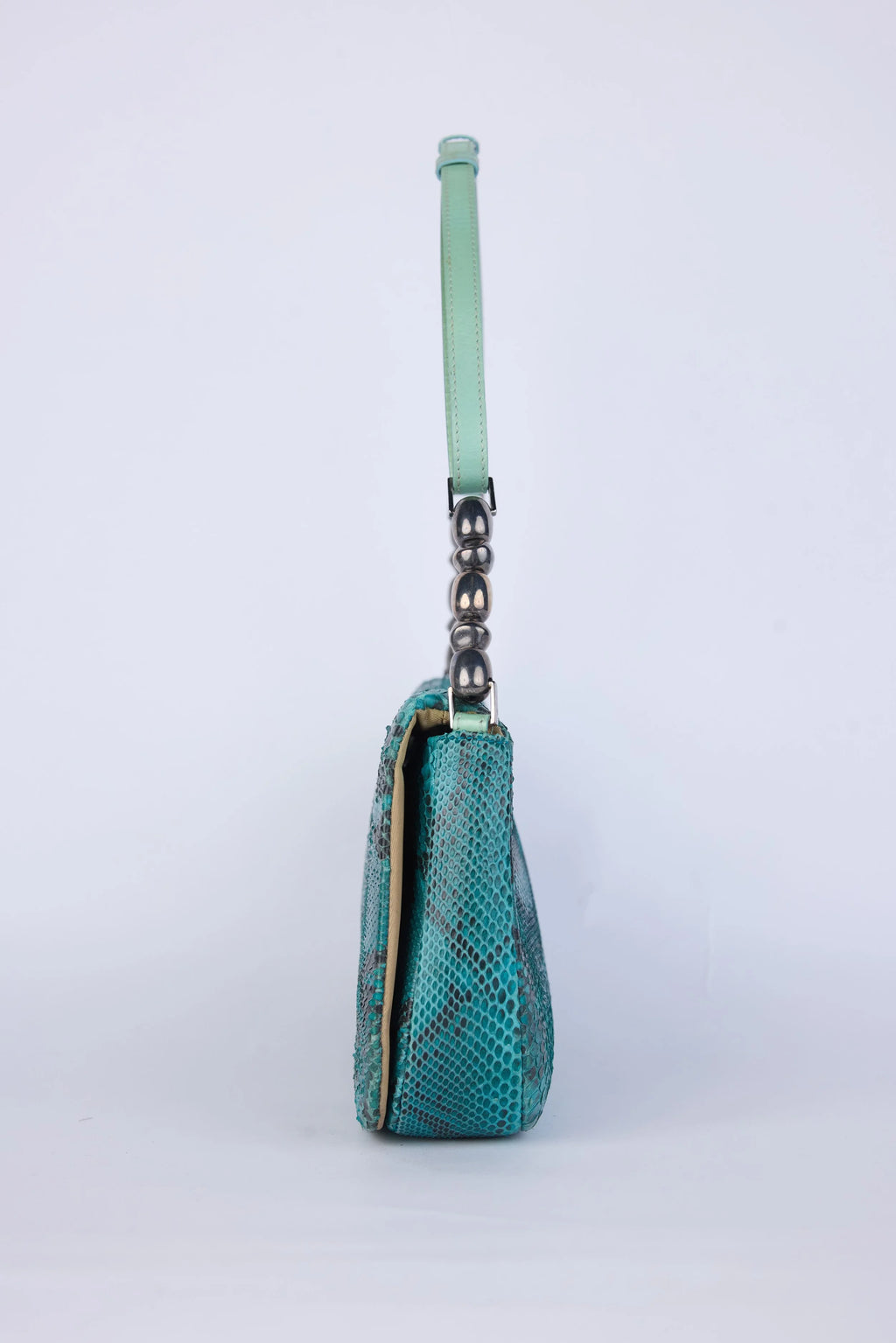 DIOR TEAL PYTHON MALICE SHOULDER BAG
