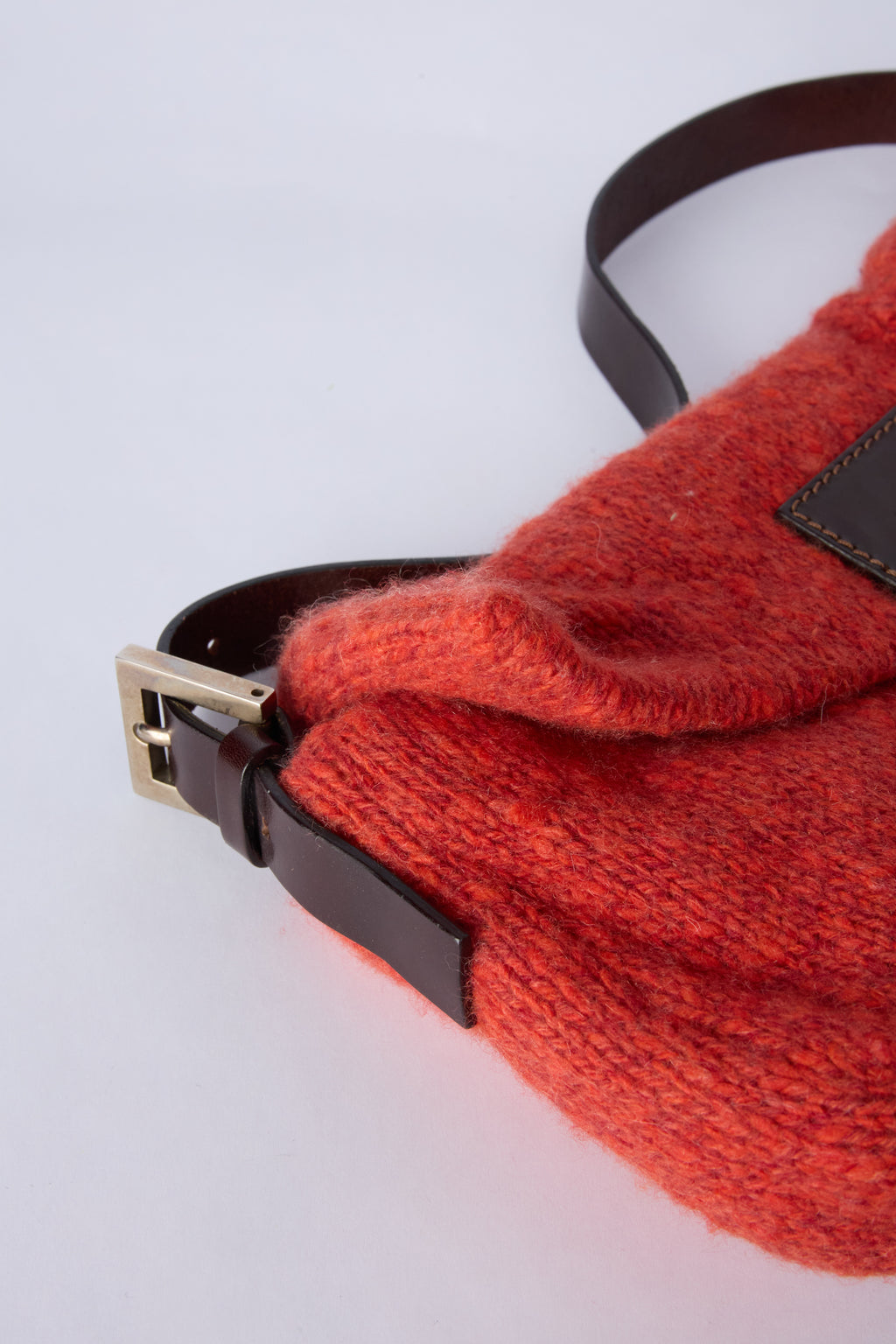 FENDI RED KNIT BAGUETTE