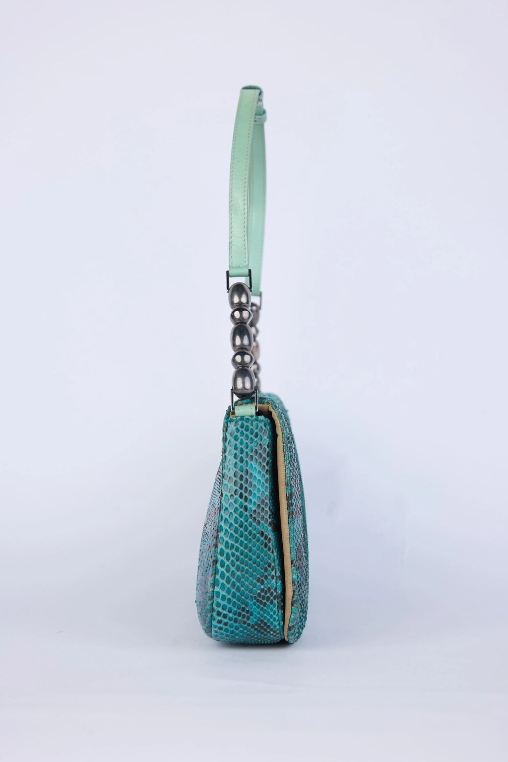 DIOR TEAL PYTHON MALICE SHOULDER BAG