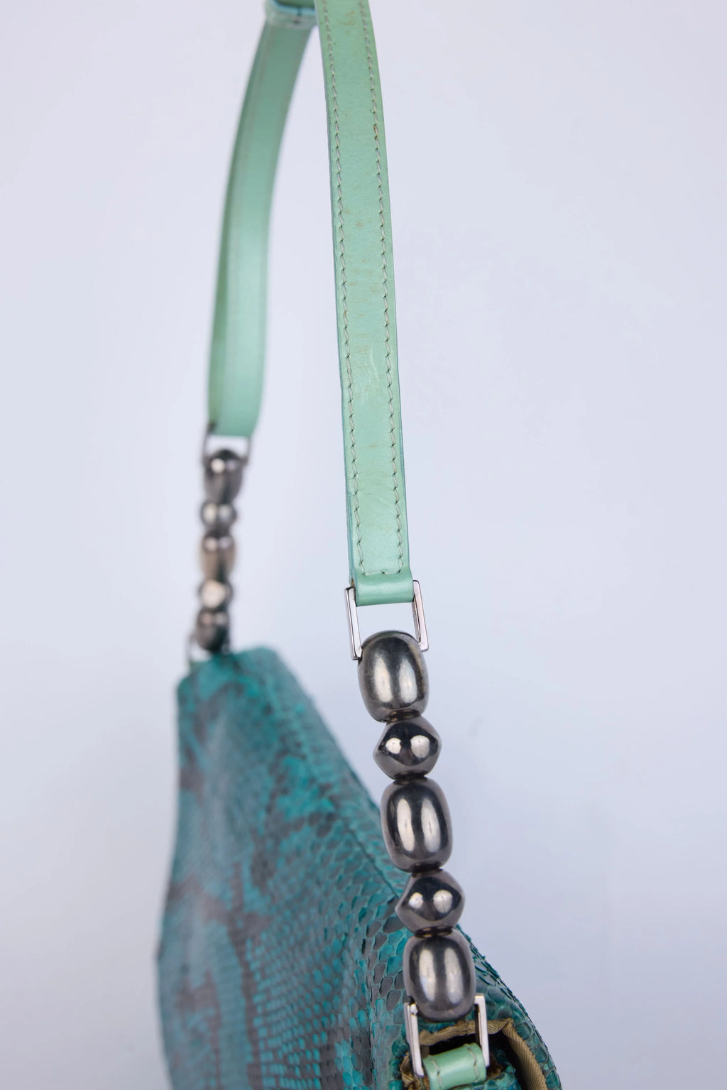 DIOR TEAL PYTHON MALICE SHOULDER BAG