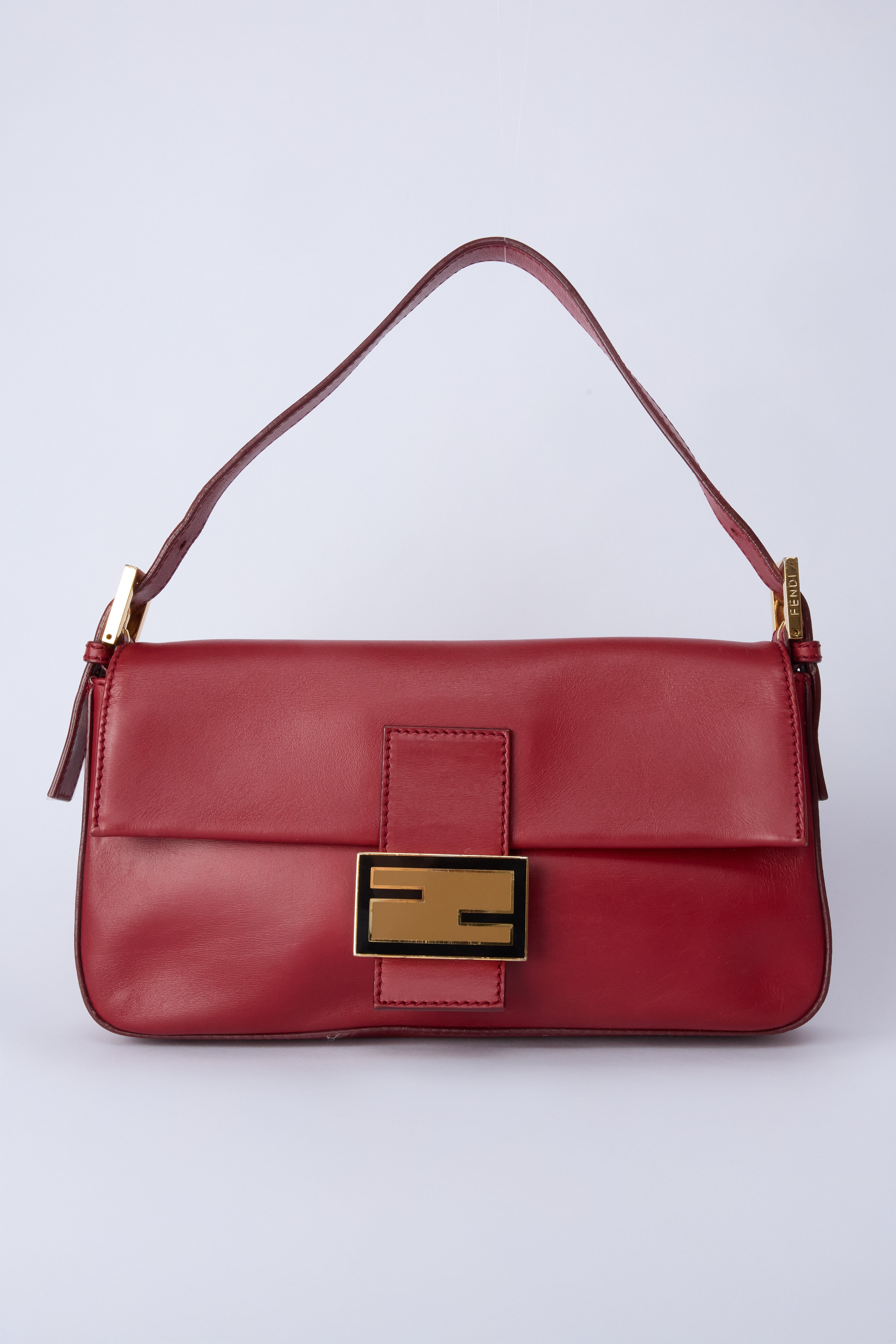 FENDI RED LEATHER BAGUETTE