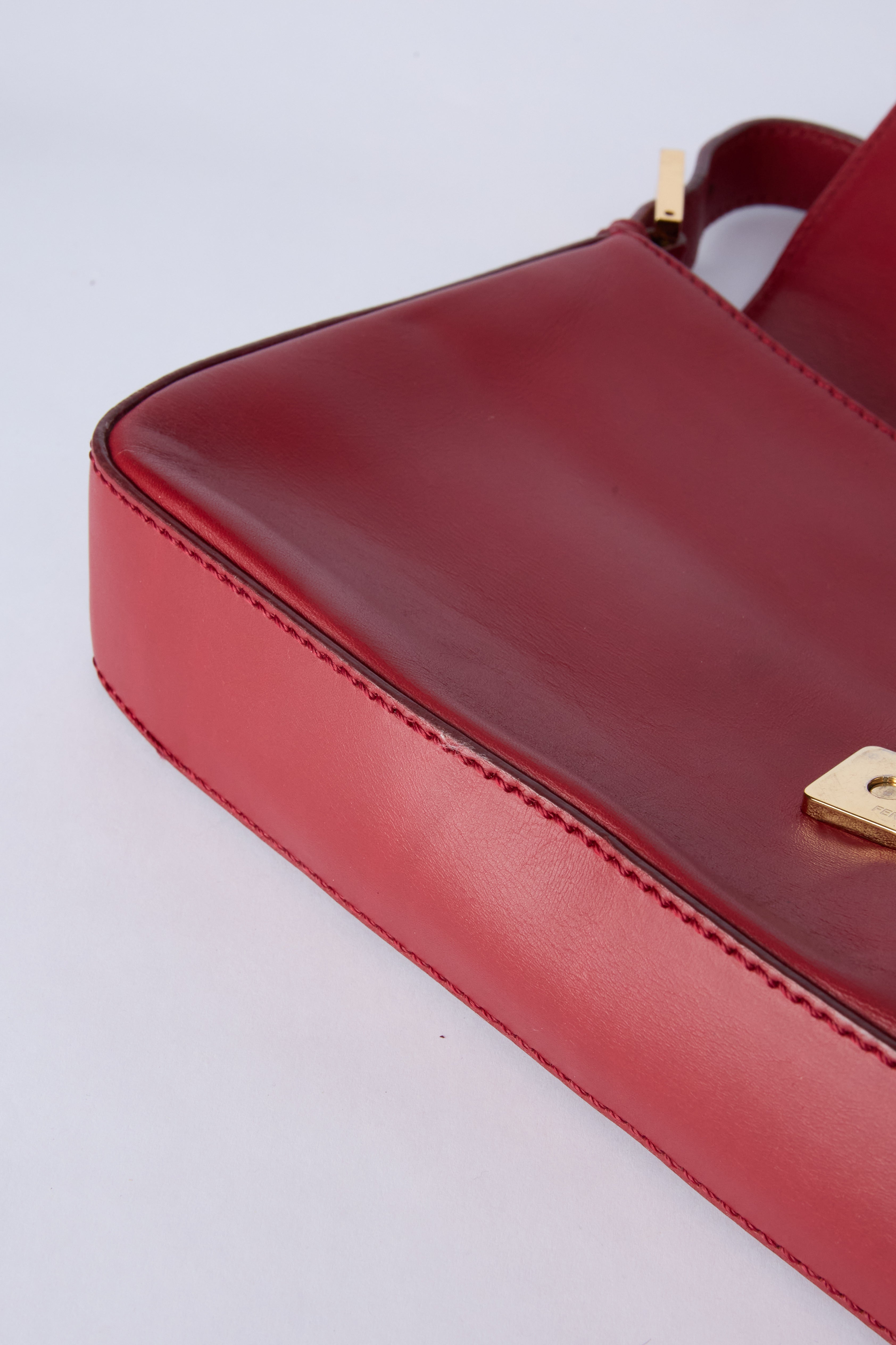 FENDI RED LEATHER BAGUETTE